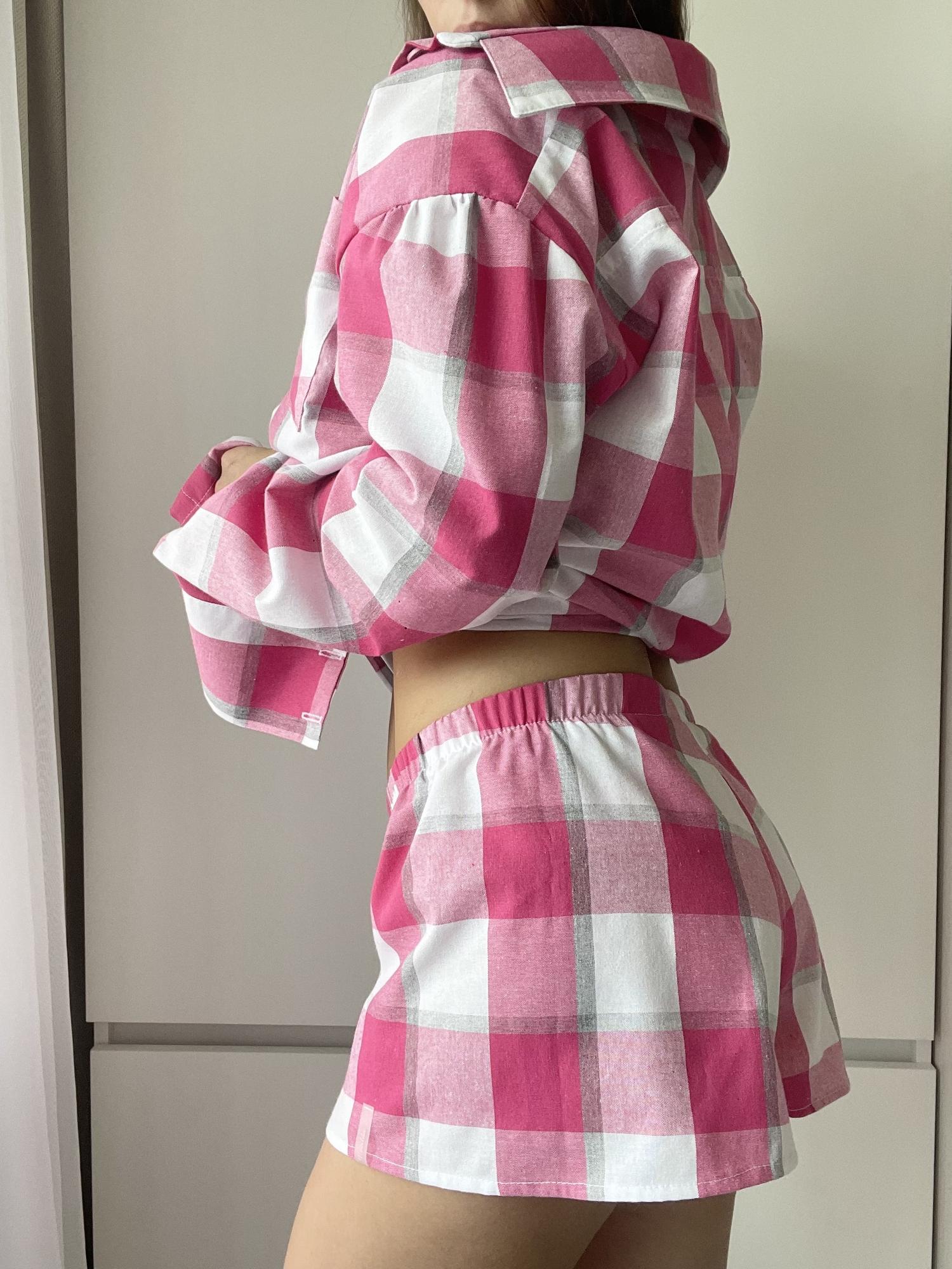 Хлопковый костюм «Adore» в розовую клетку