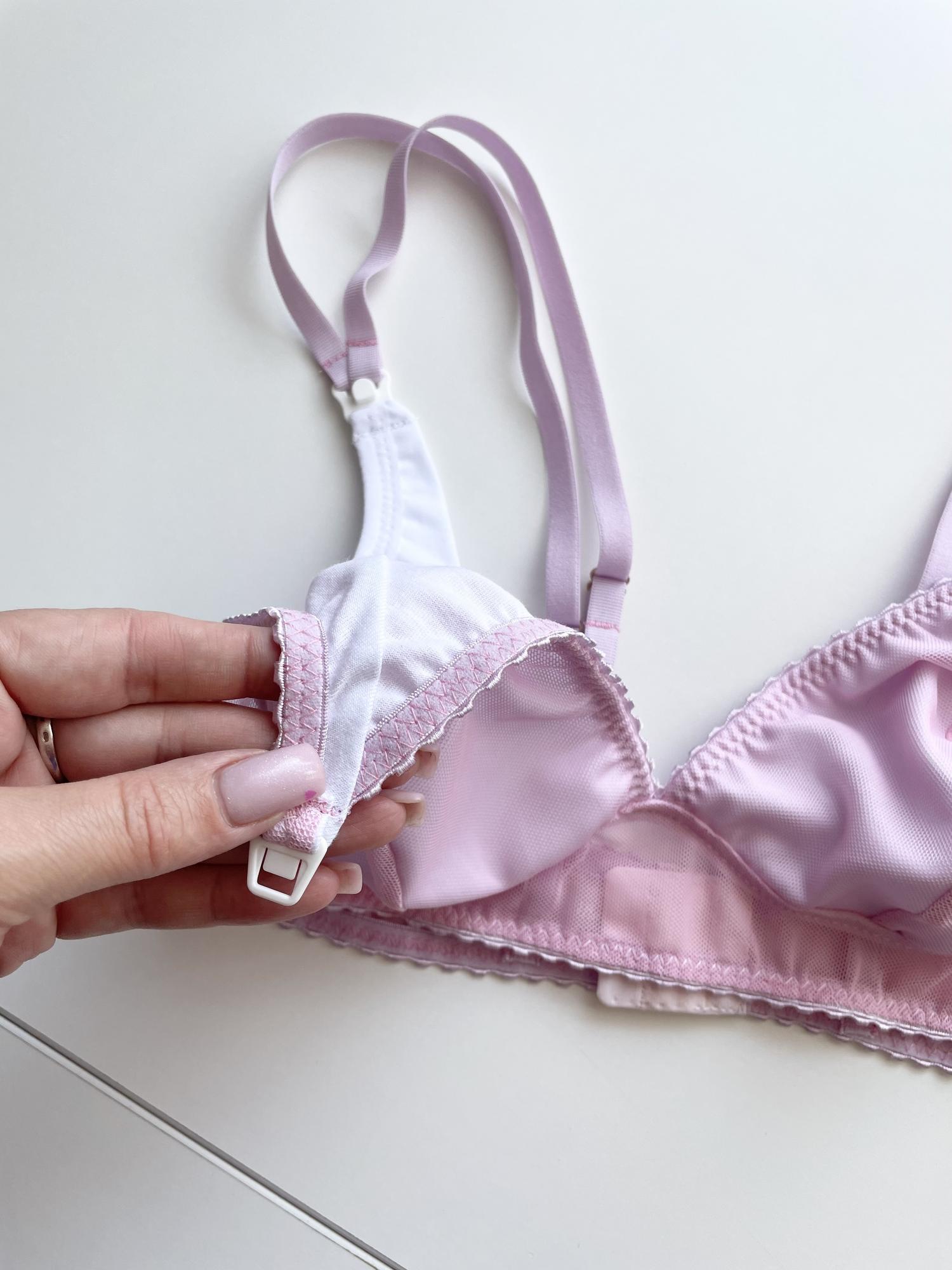 Кружевной бюстгальтер для кормящих мамочек в розовом цвете