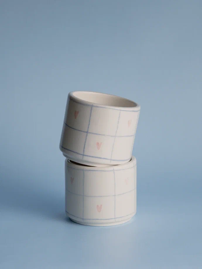 Стакан "В клетку и сердечки"