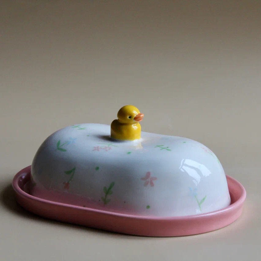 Масленка «цветочная полянка» розовый низ