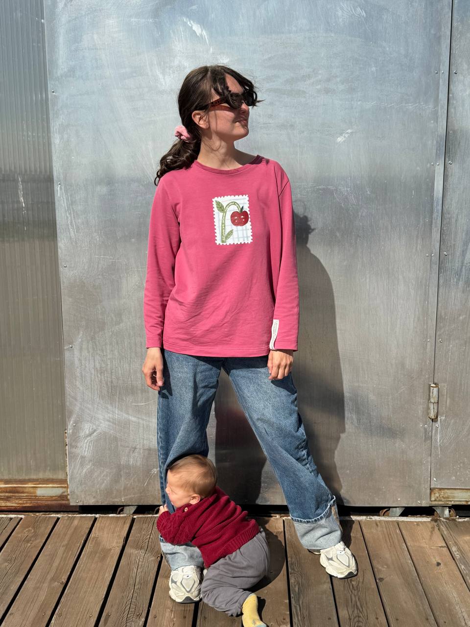 Лонгслив женский "Яблочко от яблоньки"