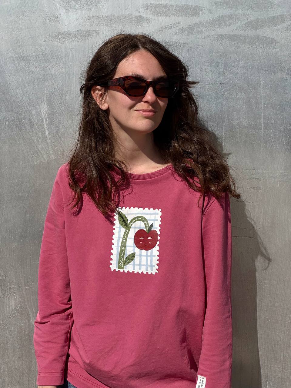 Лонгслив женский "Яблочко от яблоньки"