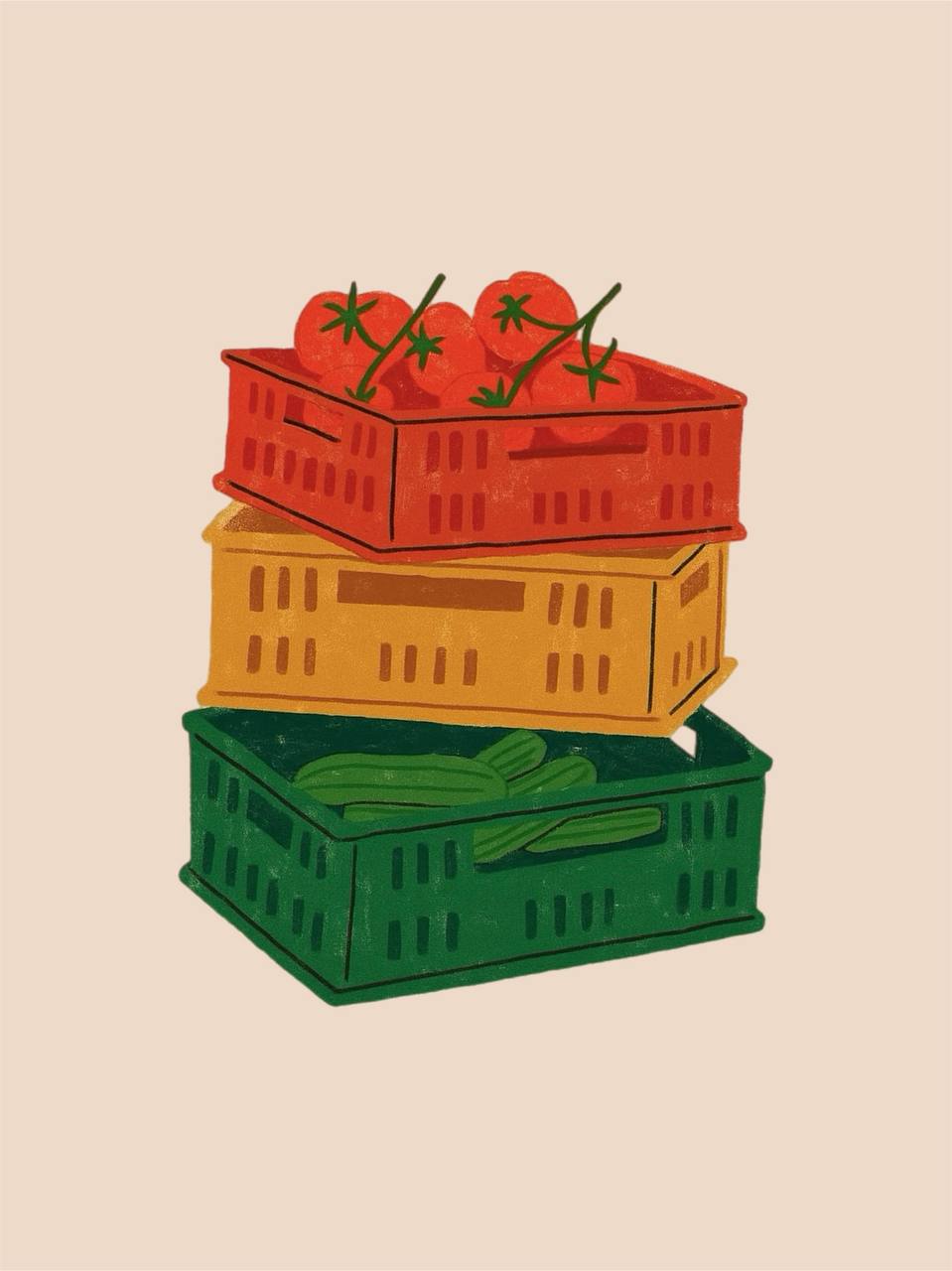 Футболка "Овощные ящики"