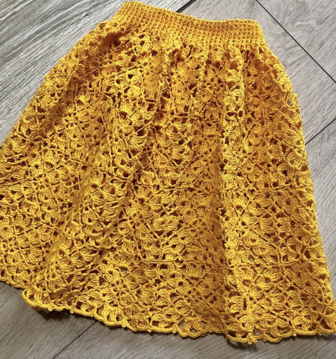 Мастер класс по вязанию юбки крючком "Мимоза"