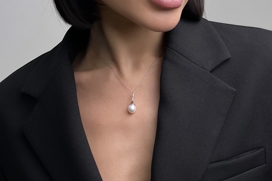 Подвеска с натуральным жемчугом DROP