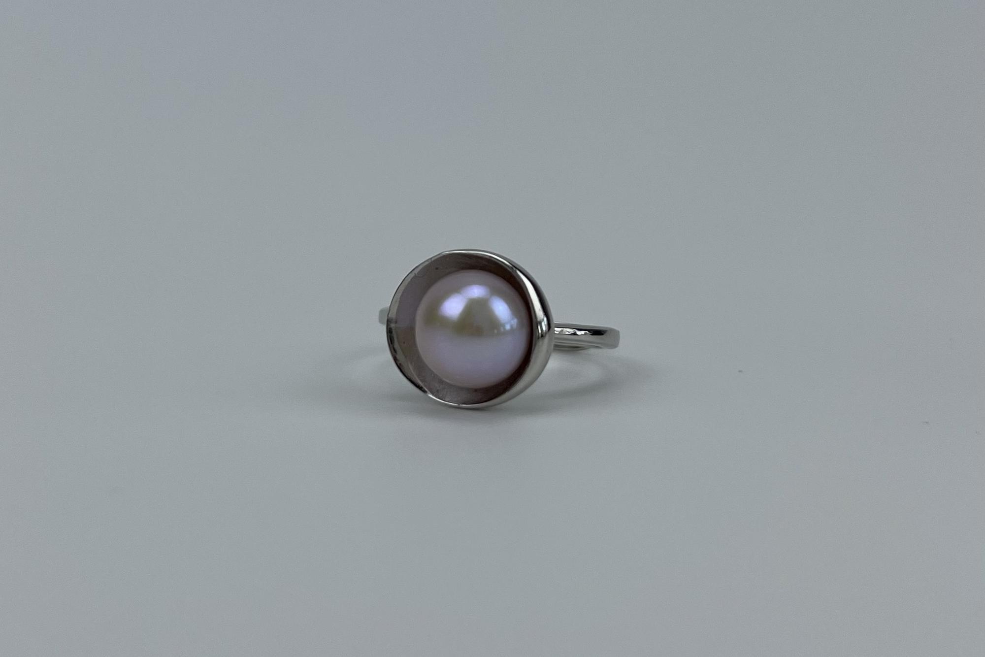 Кольцо с розовой жемчужиной SEASHELL