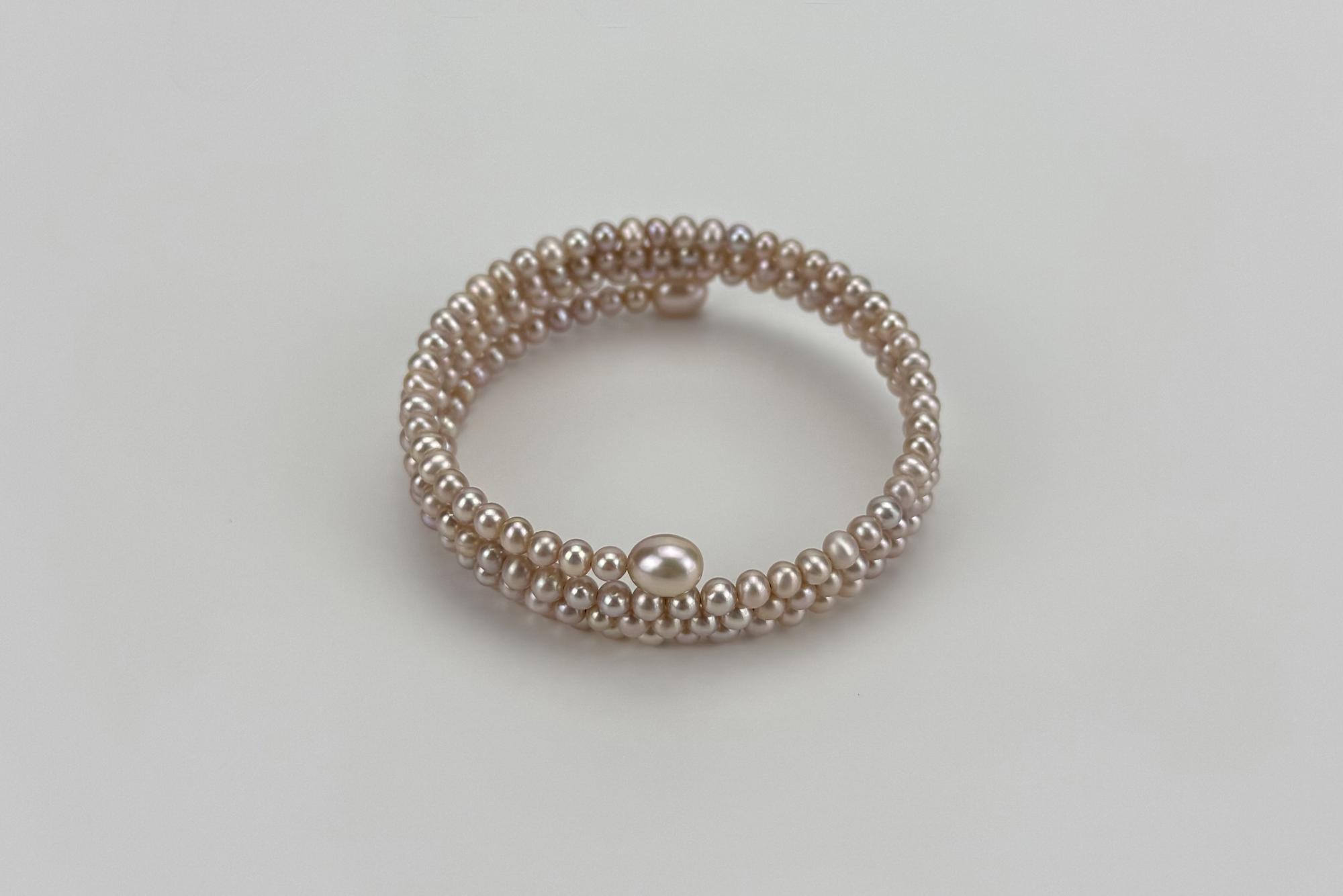 Браслет из натурального розового жемчуга SWIRLS