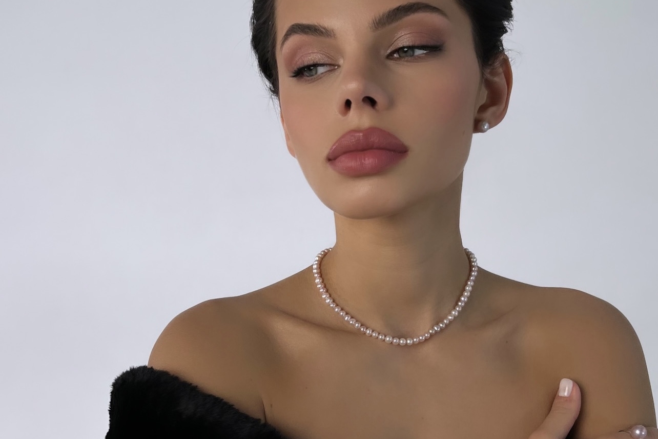 Чокер из натурального розового жемчуга WILD