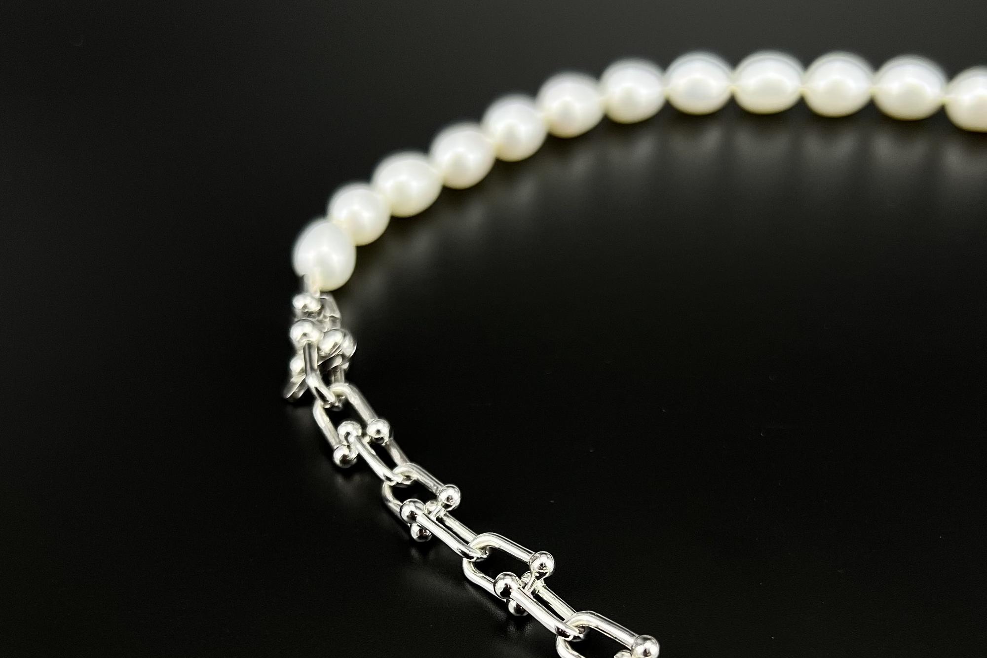 Чокер из натурального жемчуга с цепочкой ZUSS