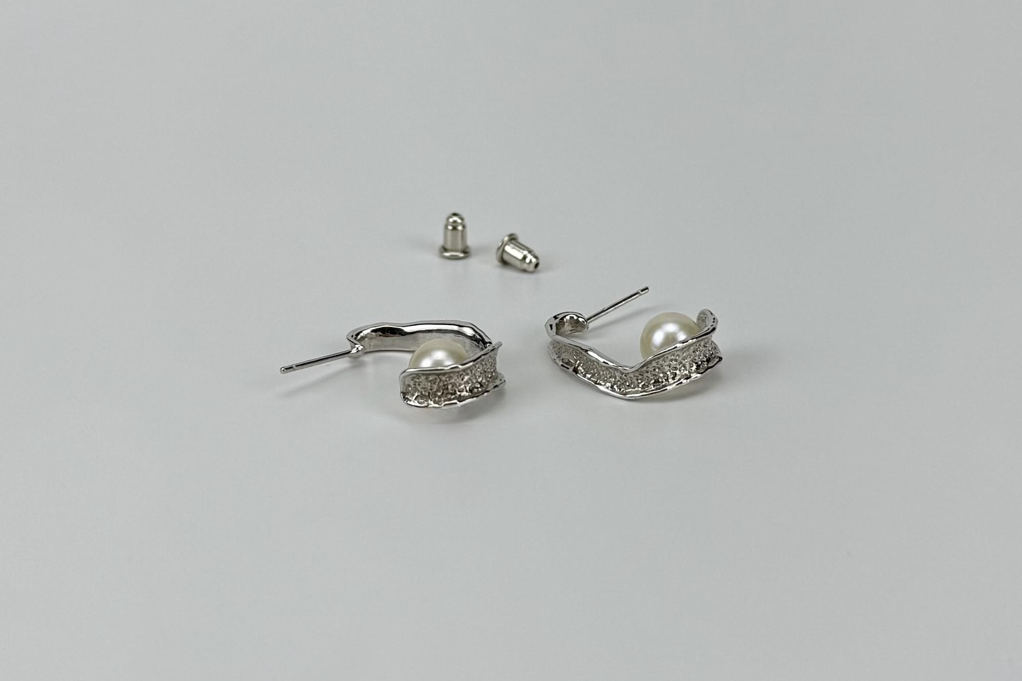 Серьги конго с натуральным жемчугом SAHARA