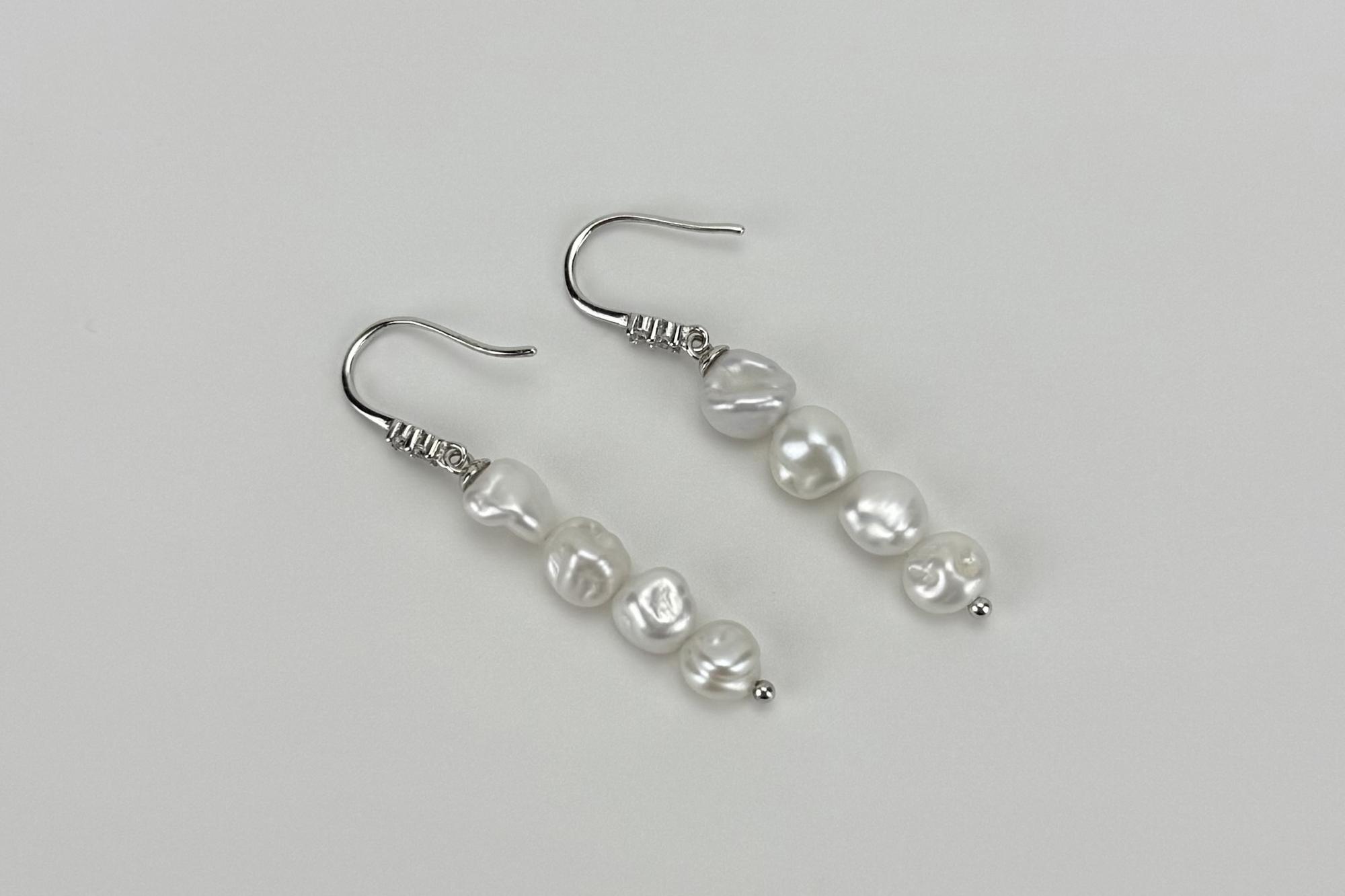 Длинные серьги с натуральным жемчугом барокко ALOOF