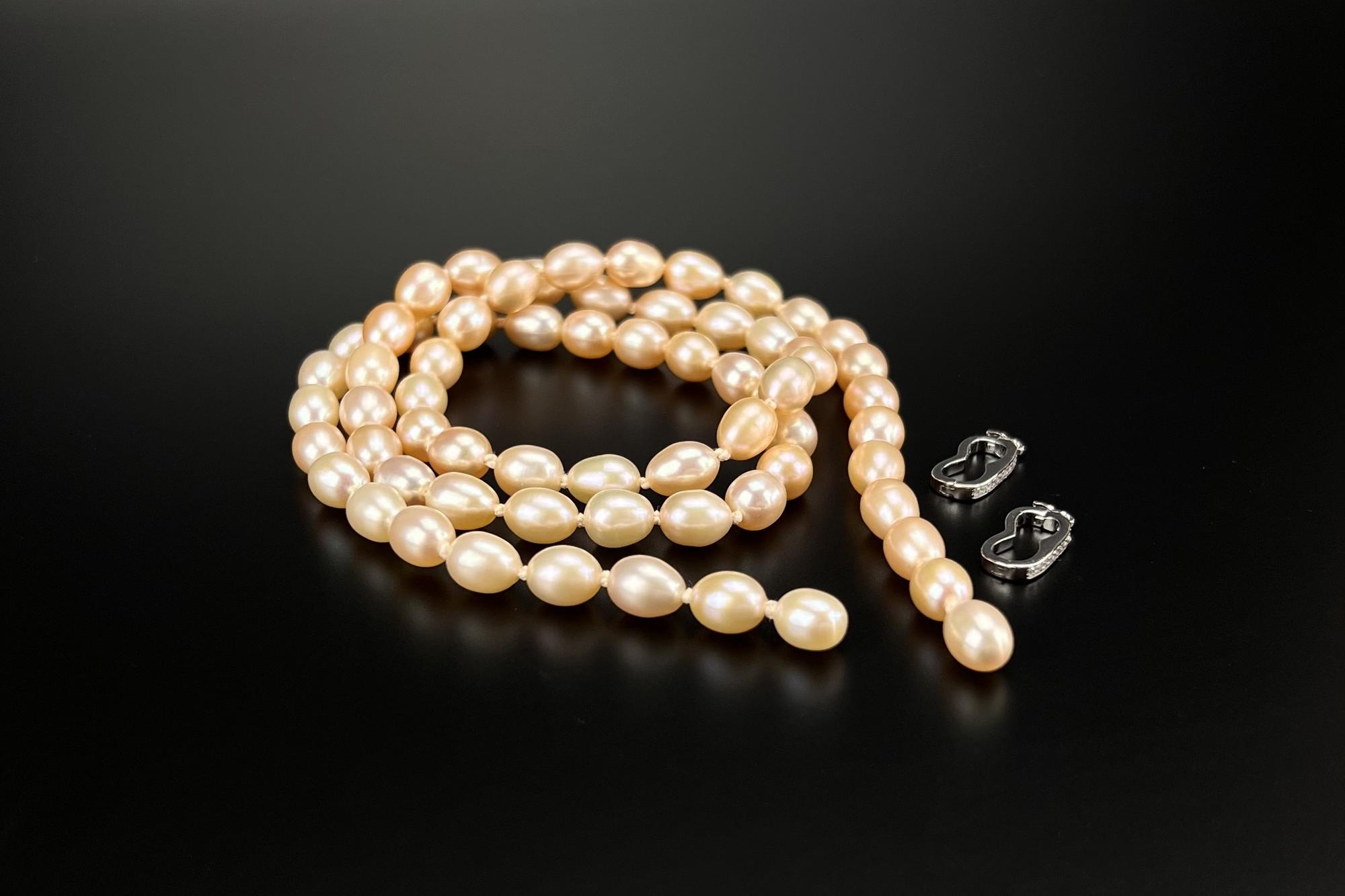 Колье трансформер из персикового жемчуга ALIZE