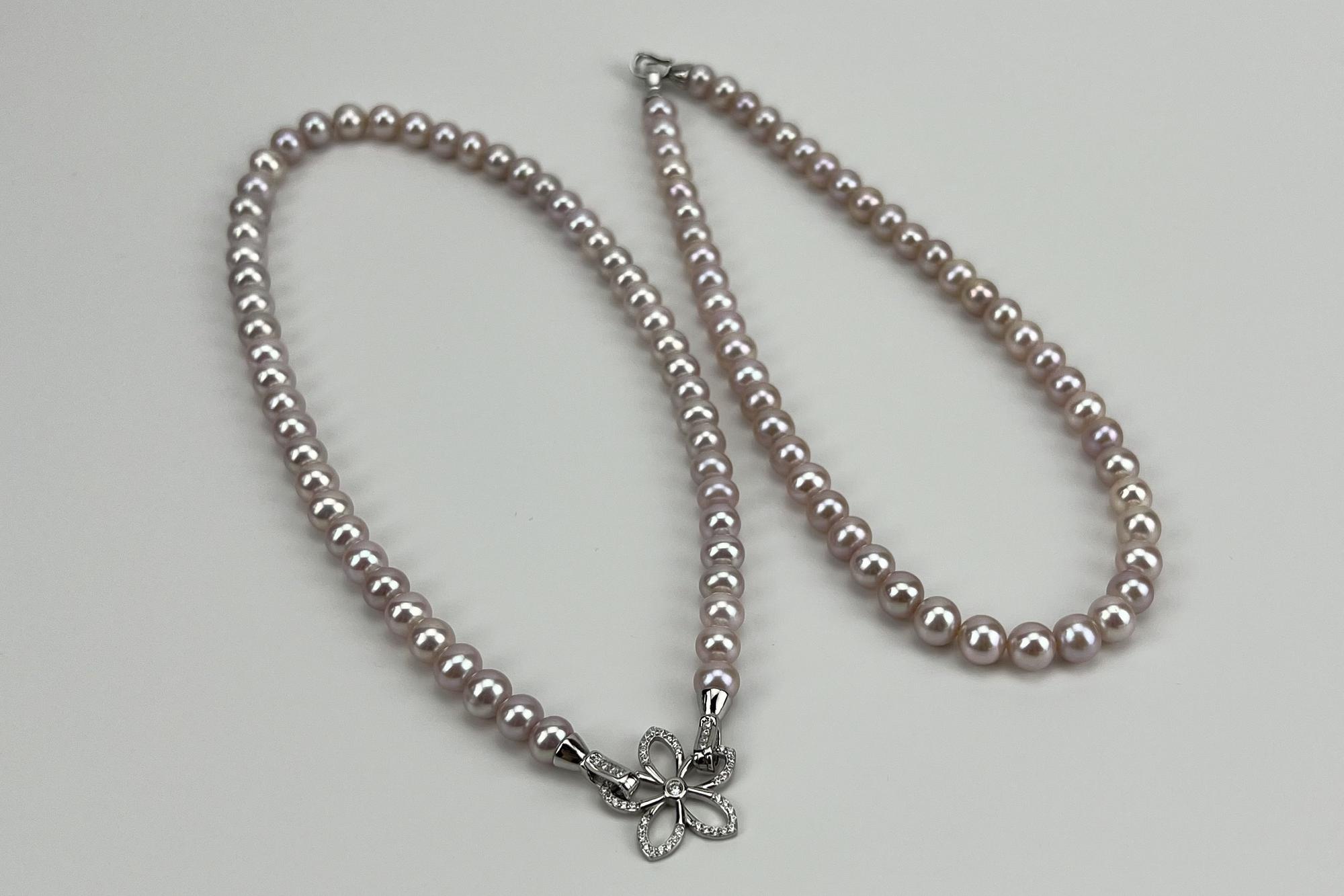 Чокер из натурального розового жемчуга PINK FLOWER