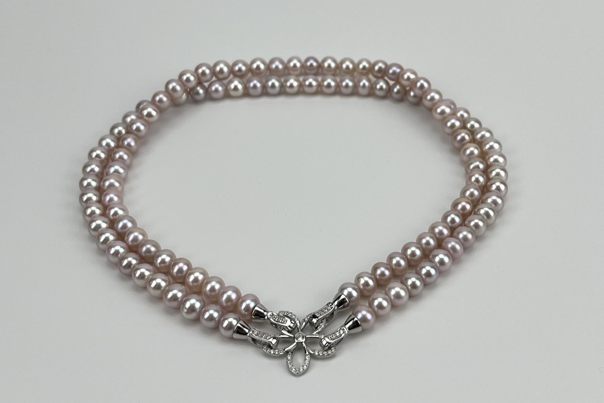 Чокер из натурального розового жемчуга PINK FLOWER