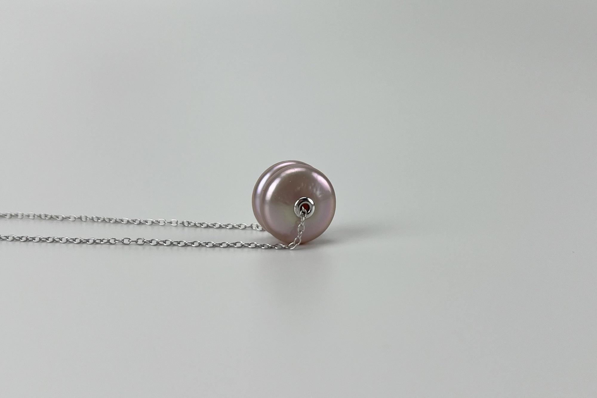 Подвеска с натураьной жемчужиной на цепочке LILAC BLOOM