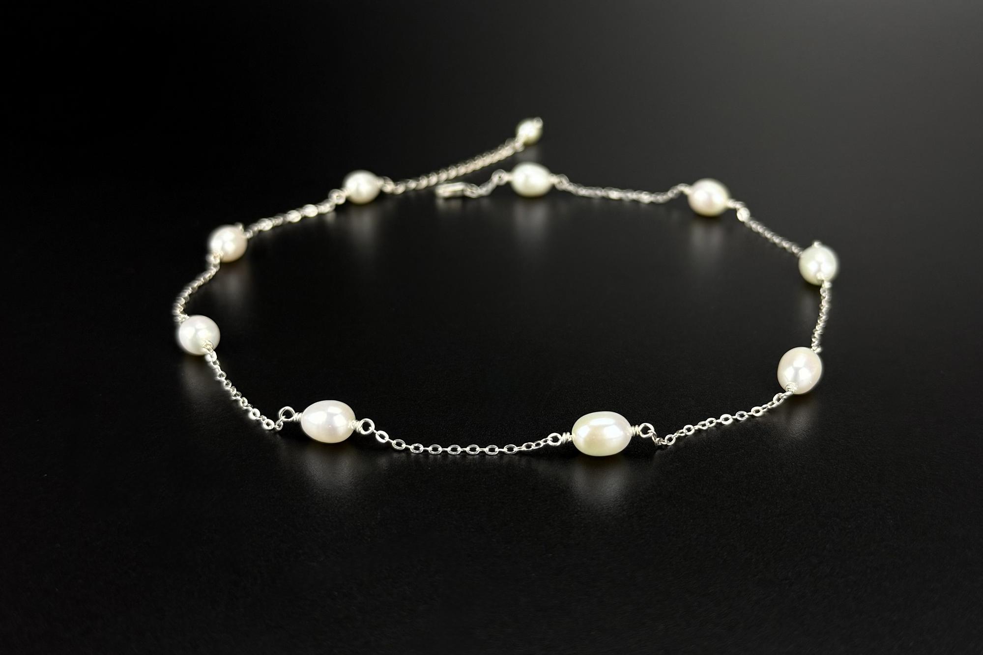 Чокер из натурального жемчуга с цепочкой ELEMENT