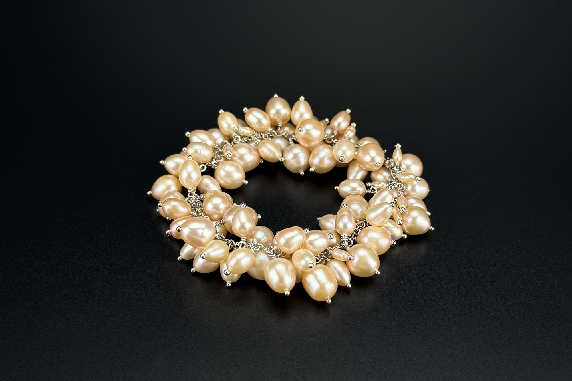 Крупный браслет из персикового жемчуга PEARLBERRY