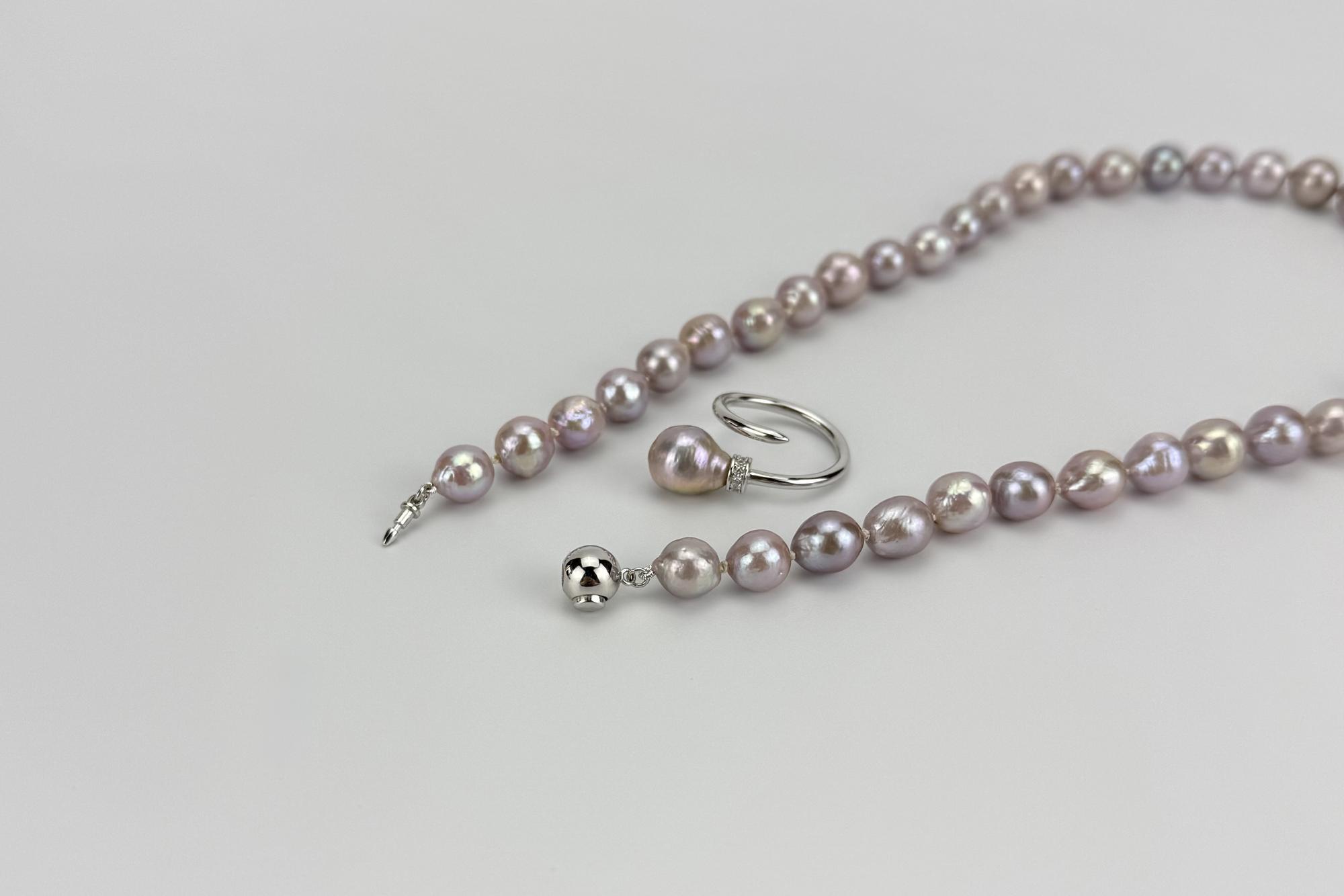 Комплект украшений из натурального фиолетового жемчуга MANIFISTO VIOLET