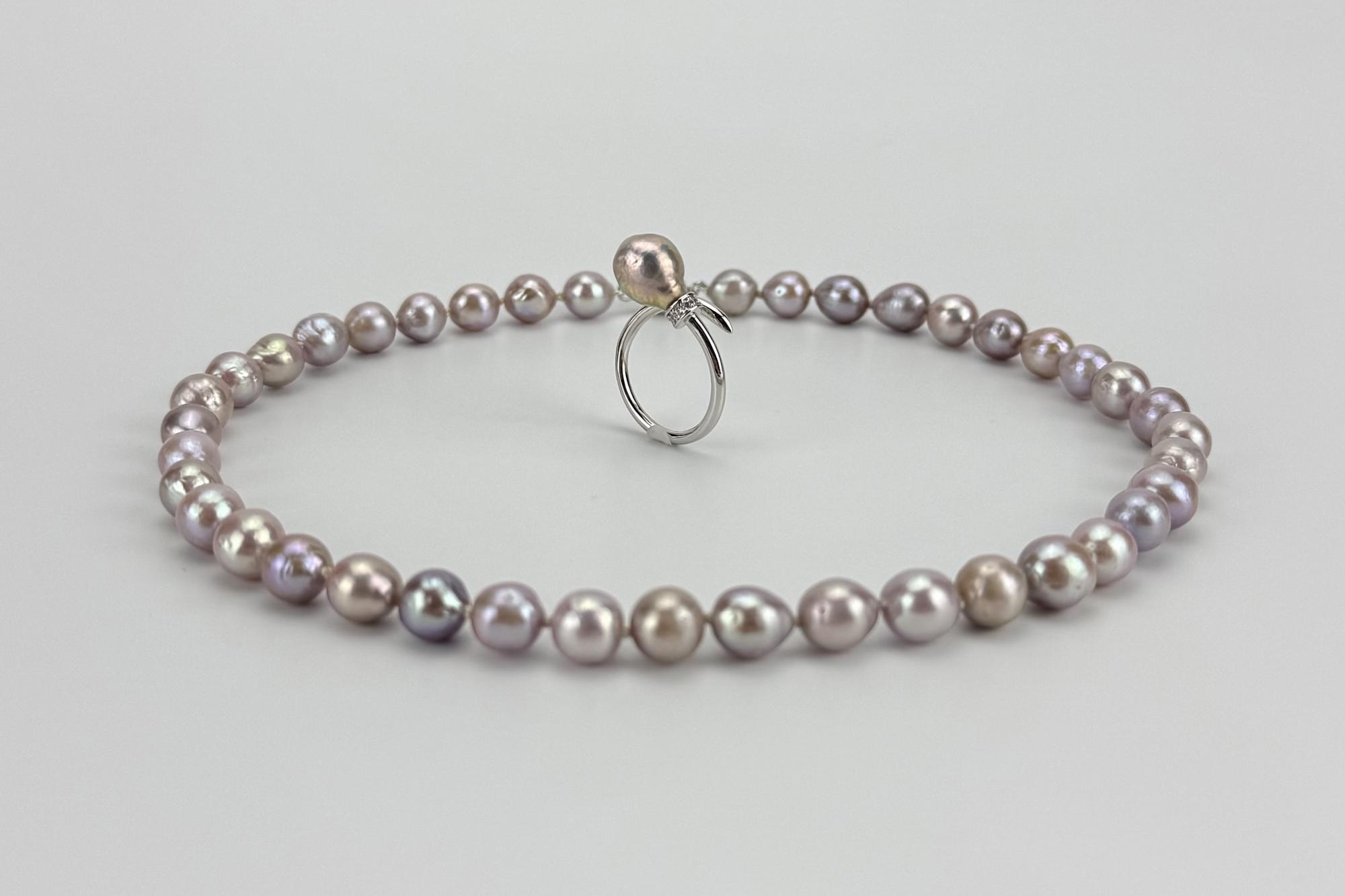 Комплект украшений из натурального фиолетового жемчуга MANIFISTO VIOLET