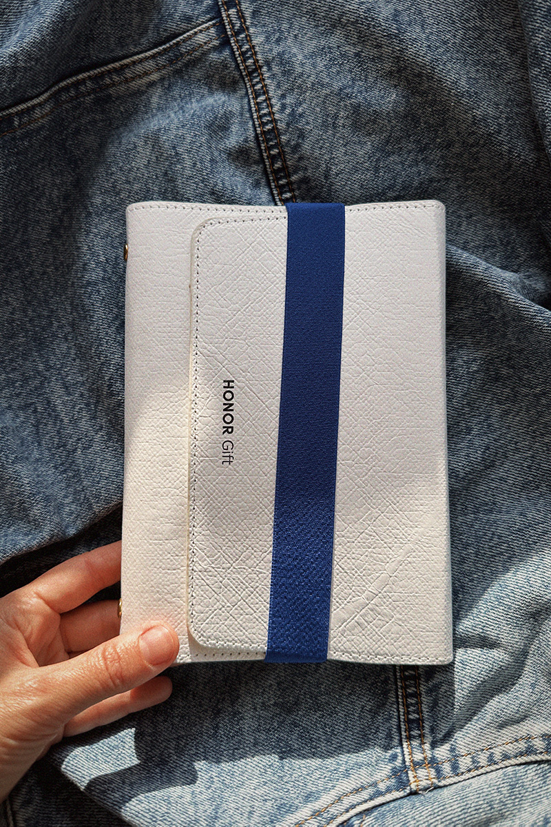 Блокнот на кольцах А6 бело-синий