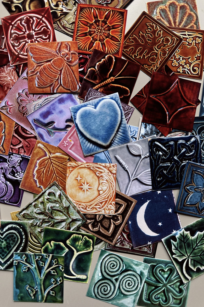 Наклейки «Плиточки» в  бархатном мешочке