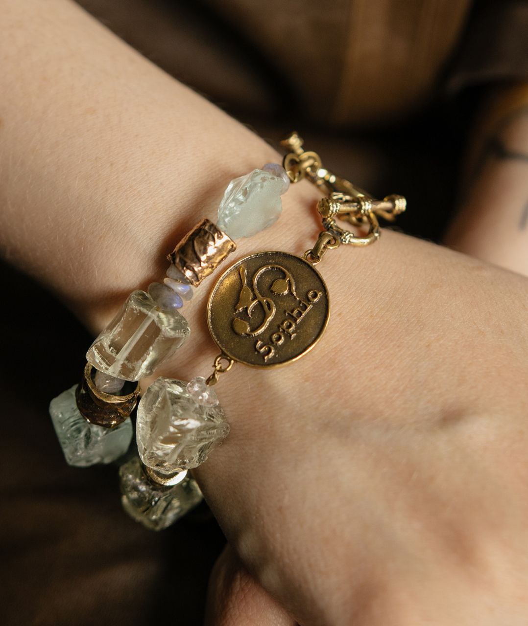 Браслет с тонированным кварцем