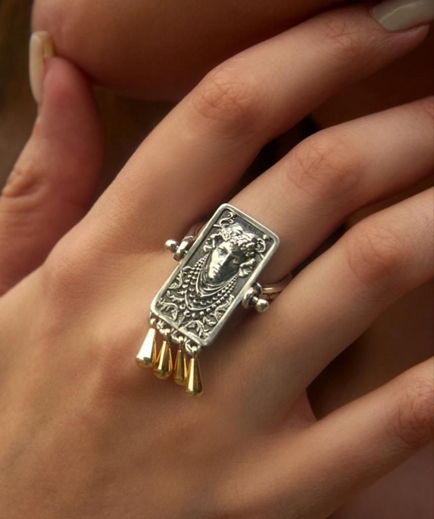 Кольцо-подвеска "Царевна" в мельхиоре