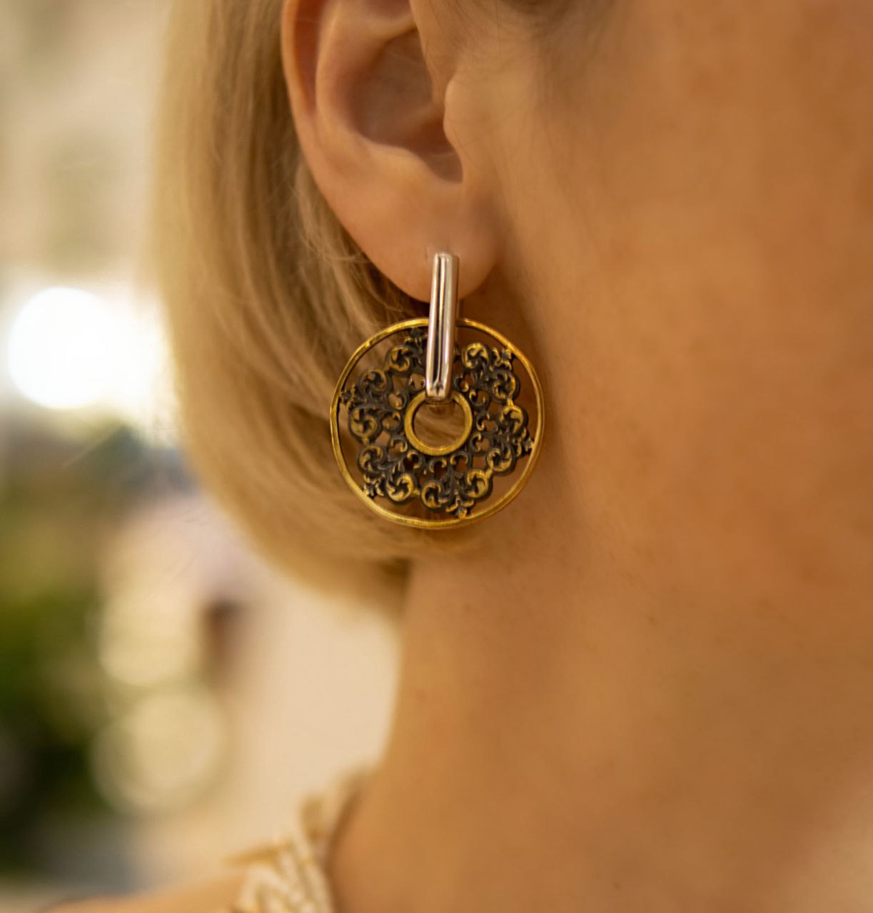 Серьги "Посолонь" в бронзе