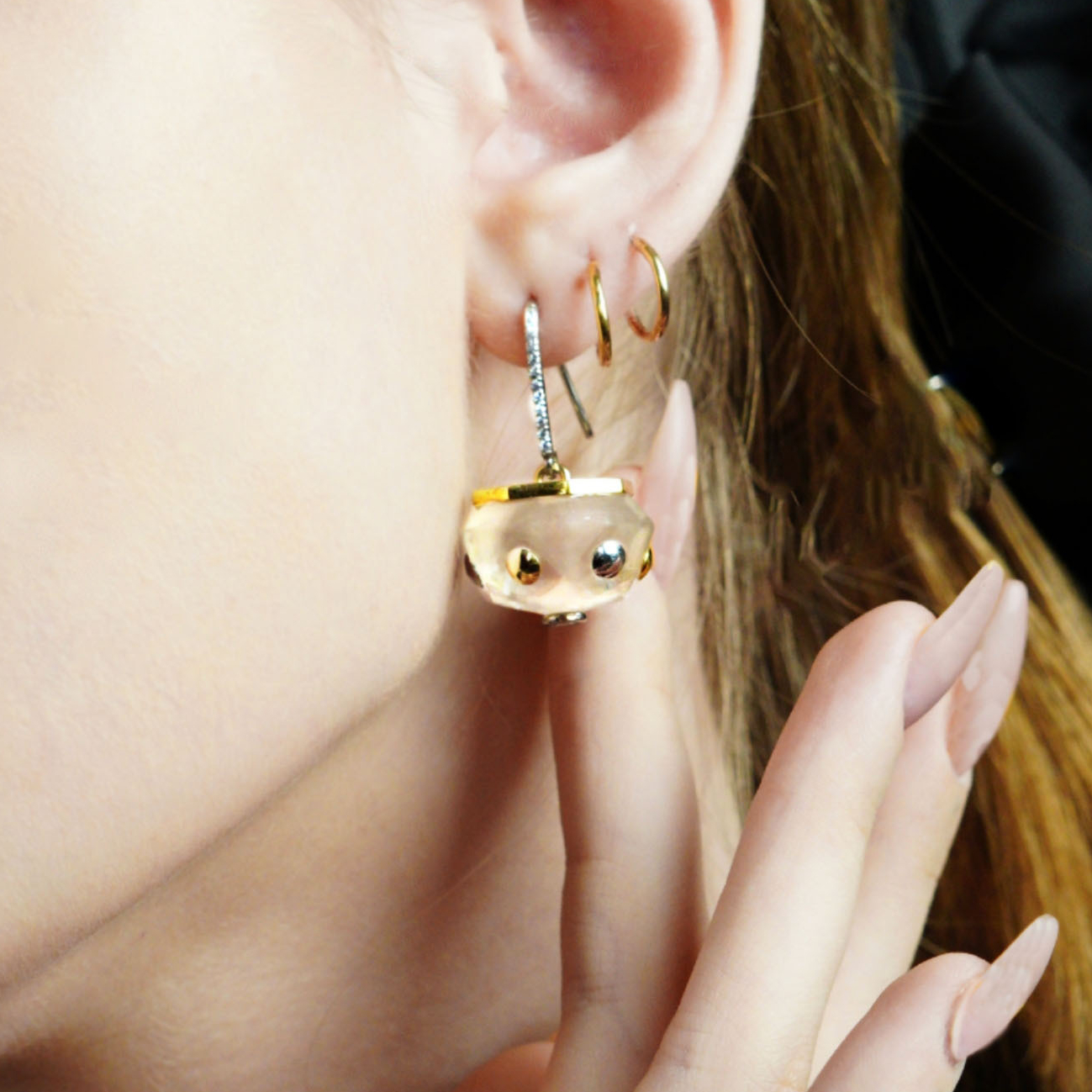 Серьги "Яблочки белые"