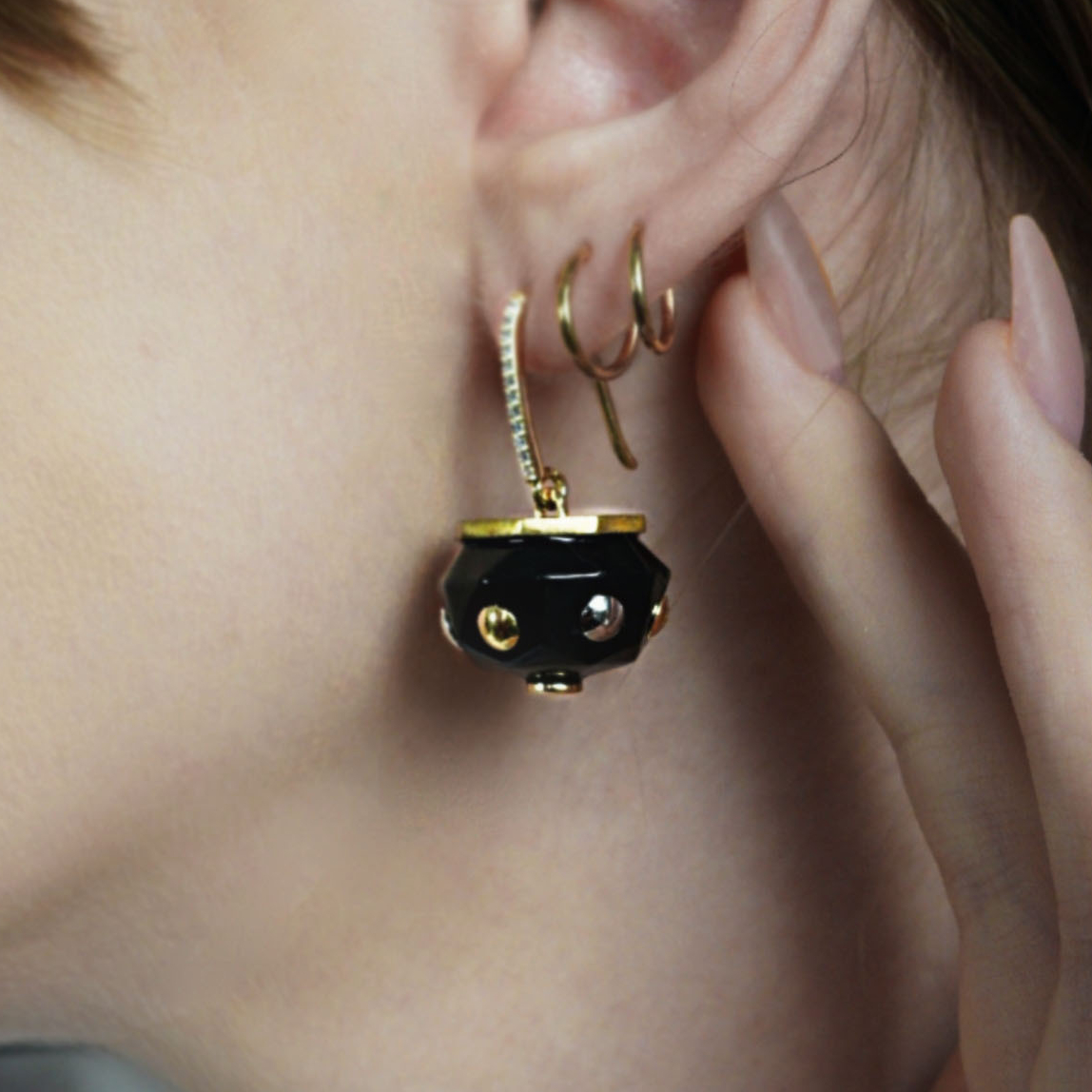 Серьги "Яблочки черные"