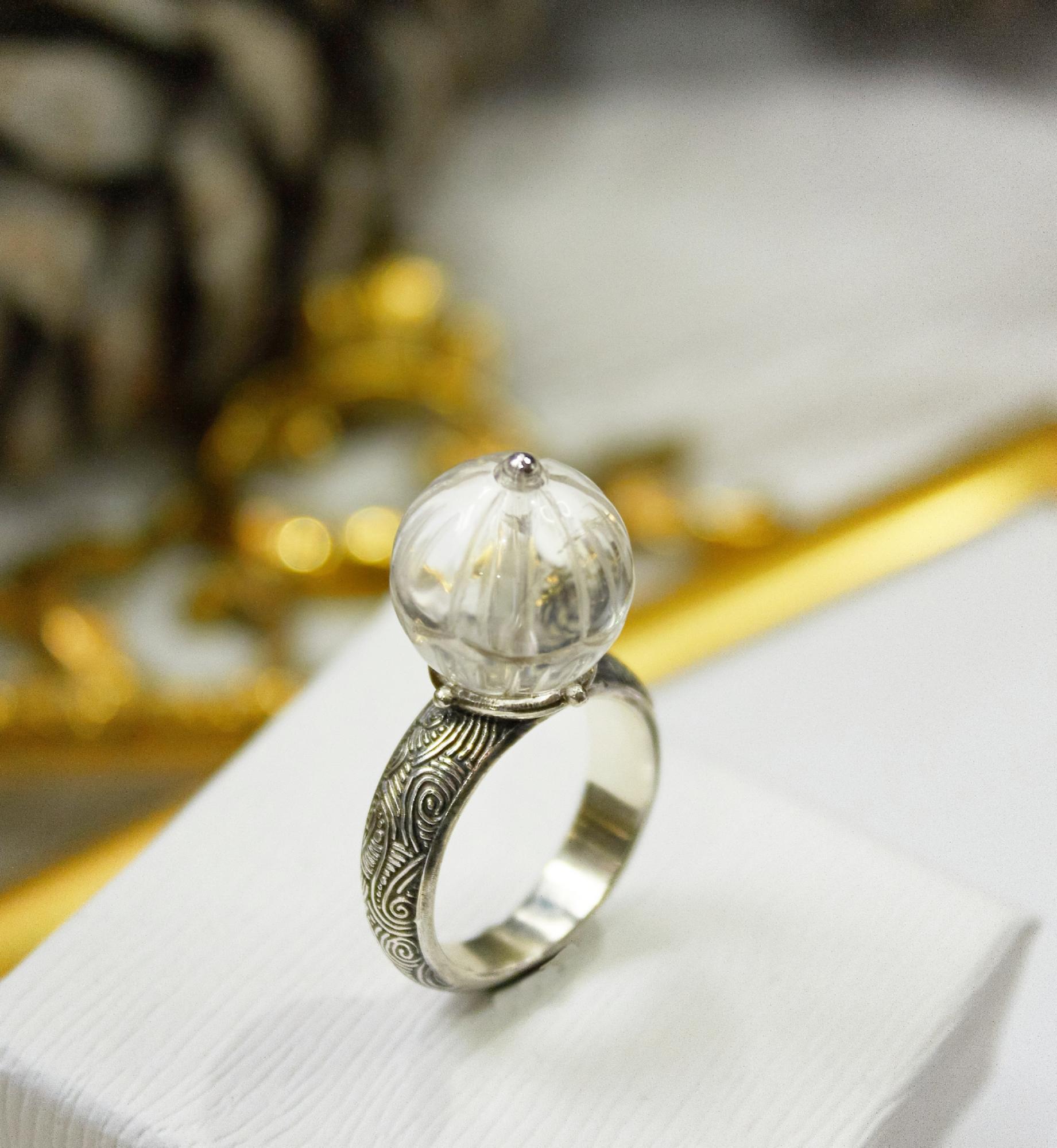 Кольцо "Хрустальный лотос"