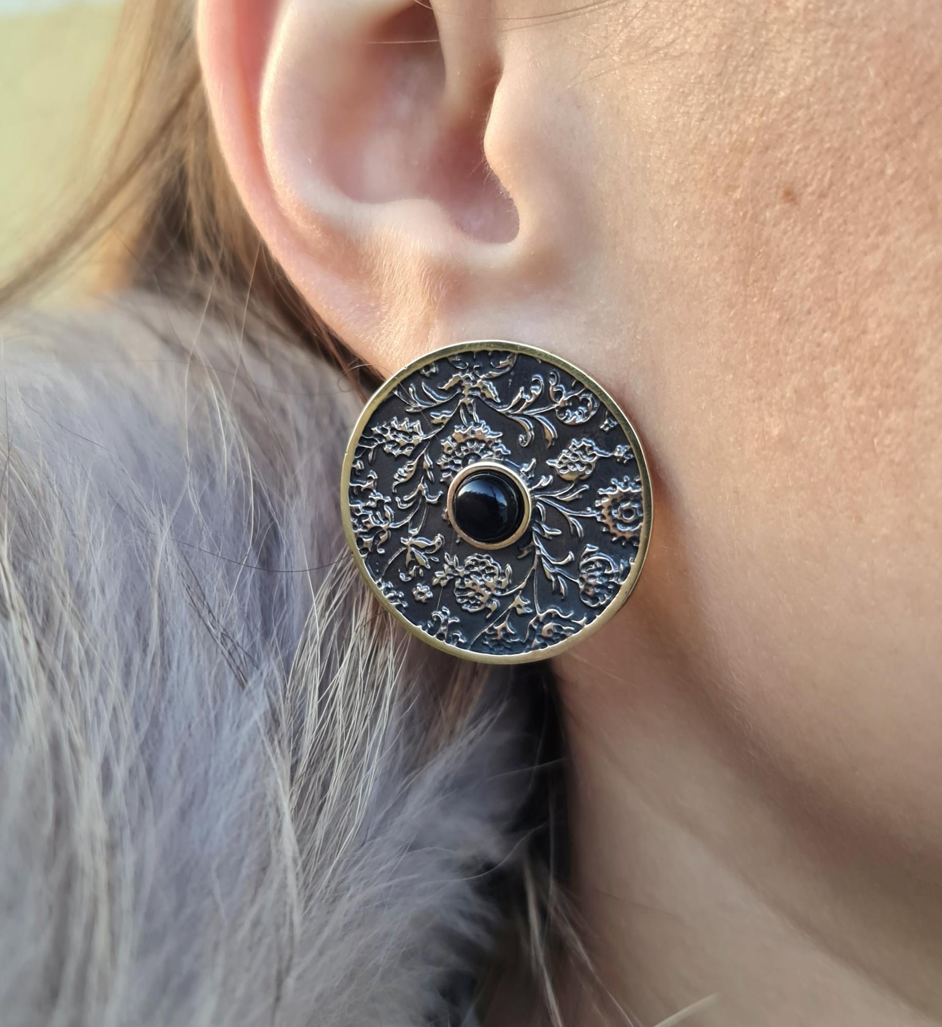 Серьги "Сад" в бронзе