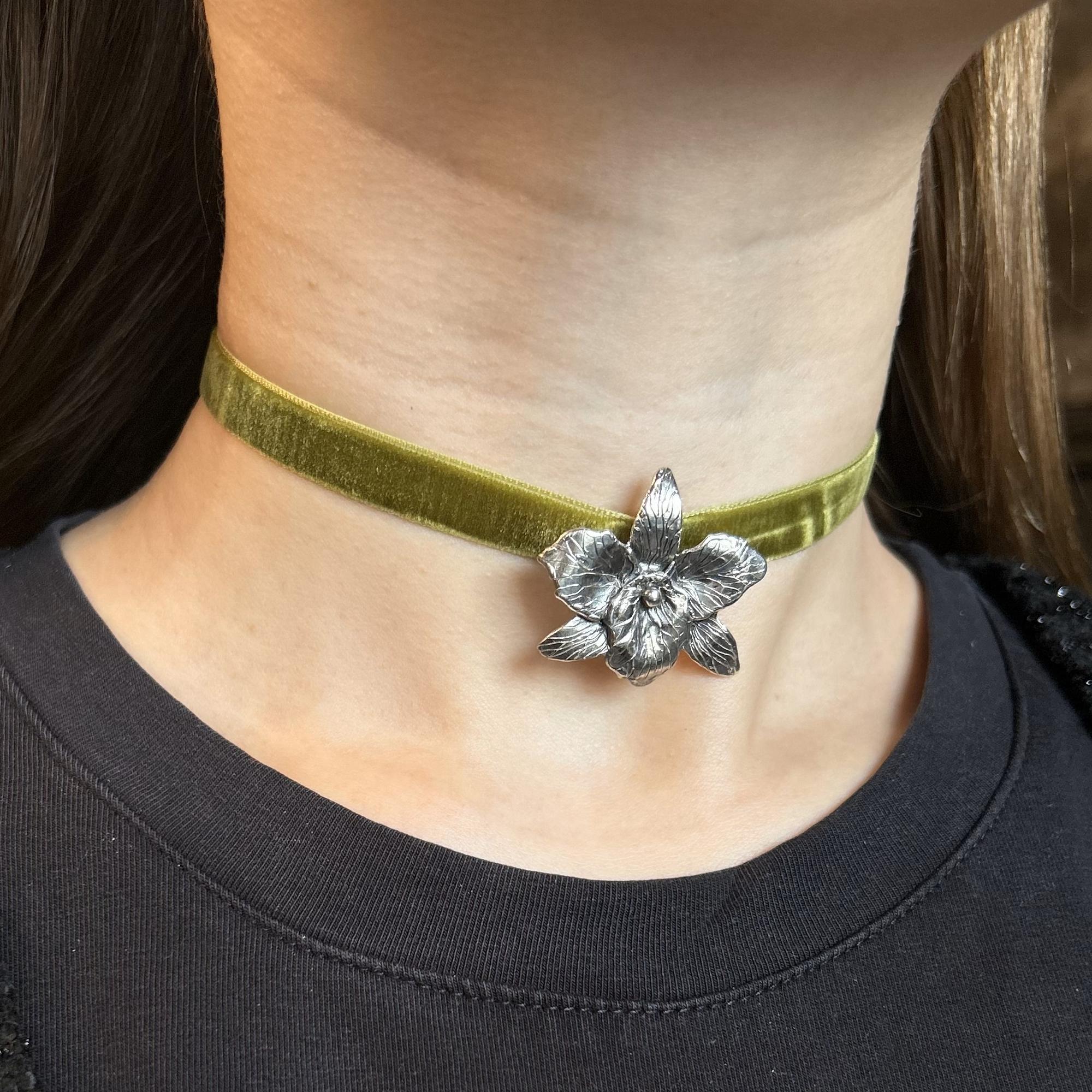 Чокер "Орхидея Зеленая"