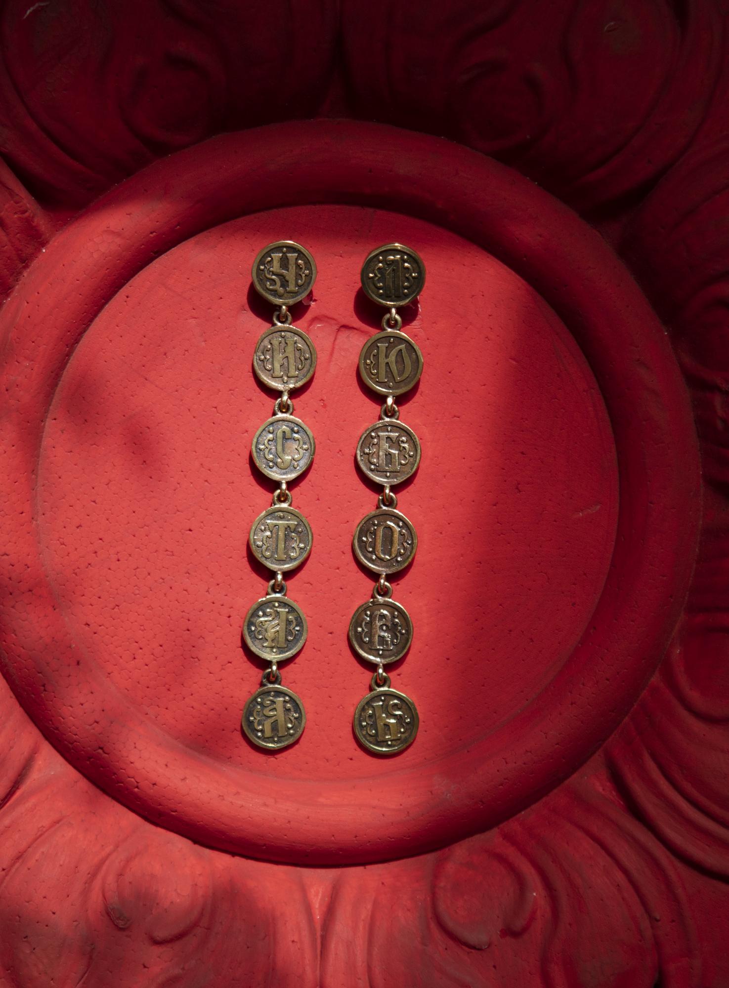 Серьги "Чистая любовь" в ювелирной бронзе