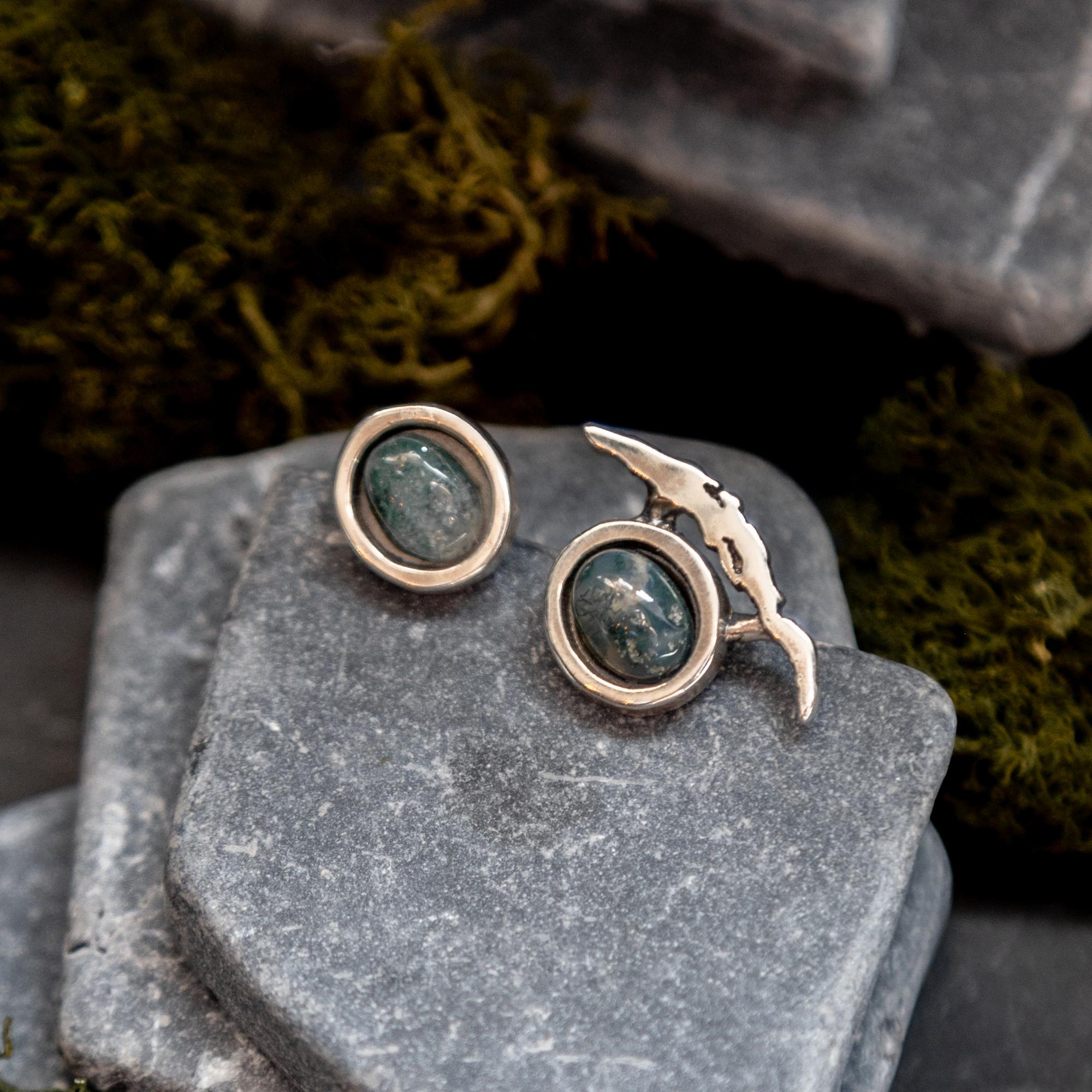 Серьги "Байкал" с натуральными камнями