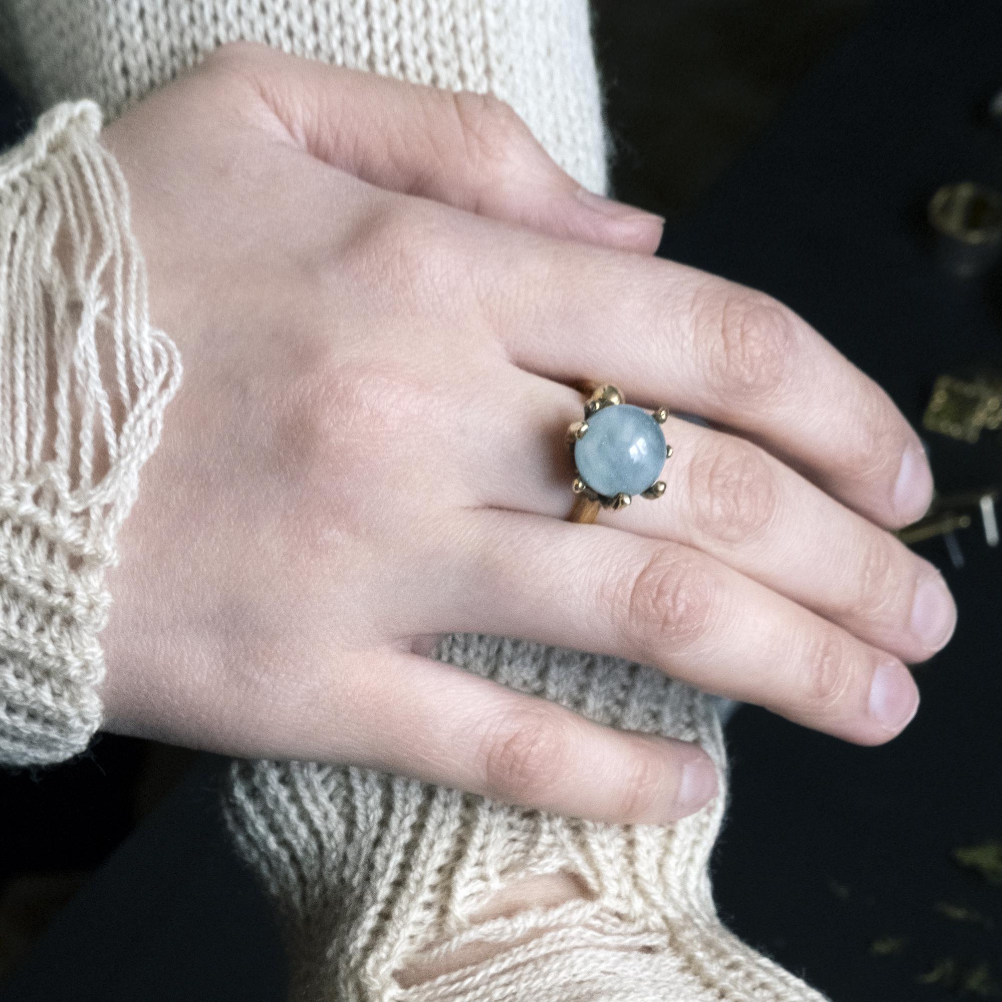Кольцо "Сокровище" с аквамарином