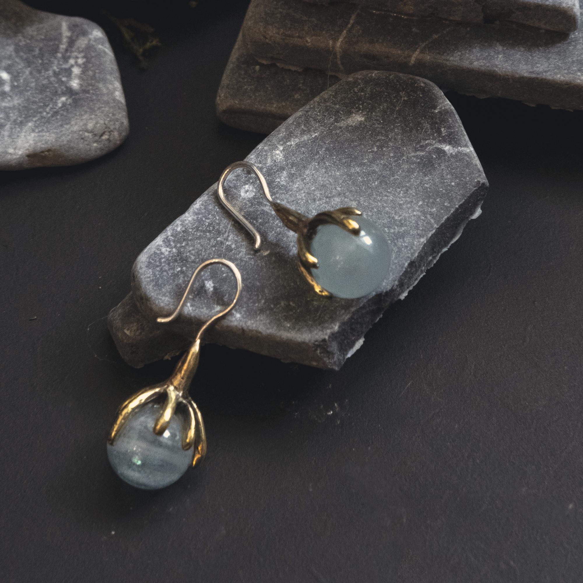 Серьги "Сокровище" с аквамарином