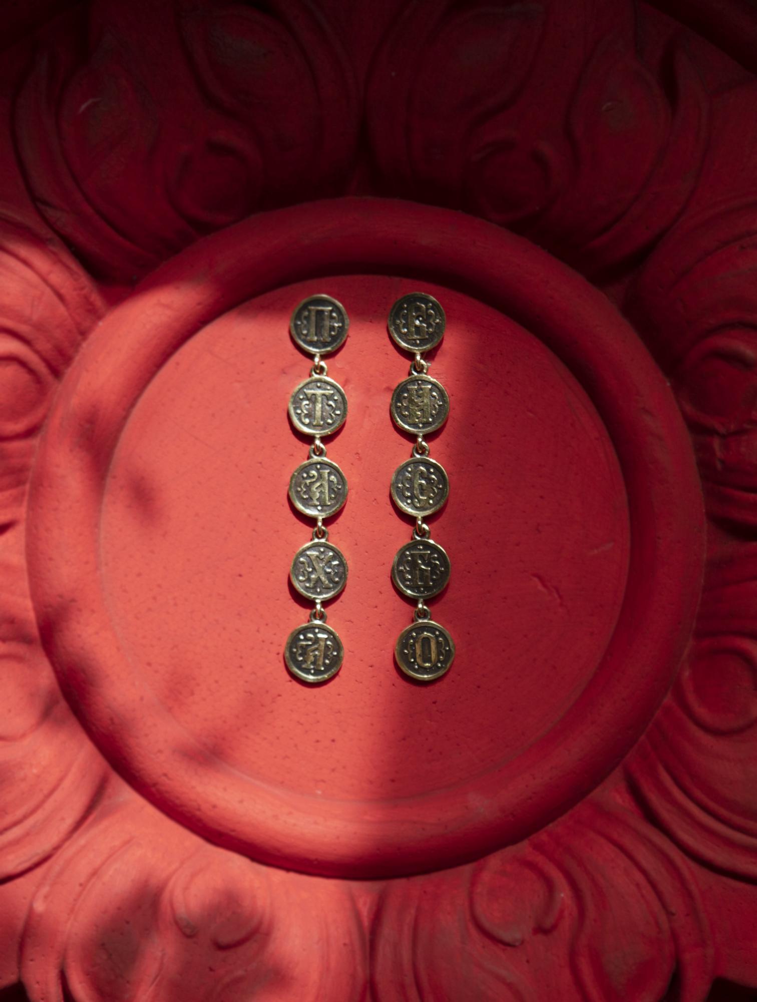 Серьги "Птаха в небо" в бронзе