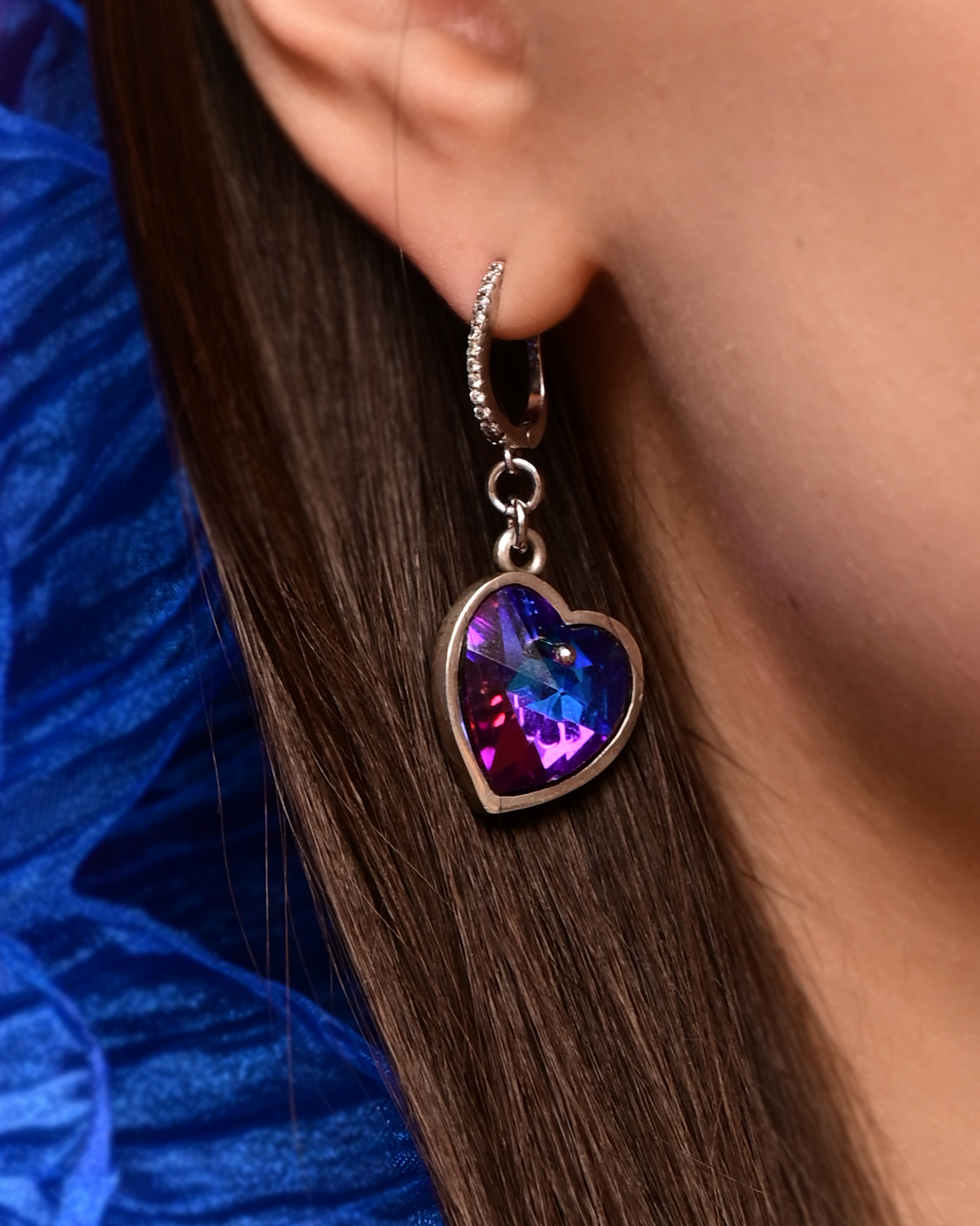 Ассиметричные серьги "Антуриум"