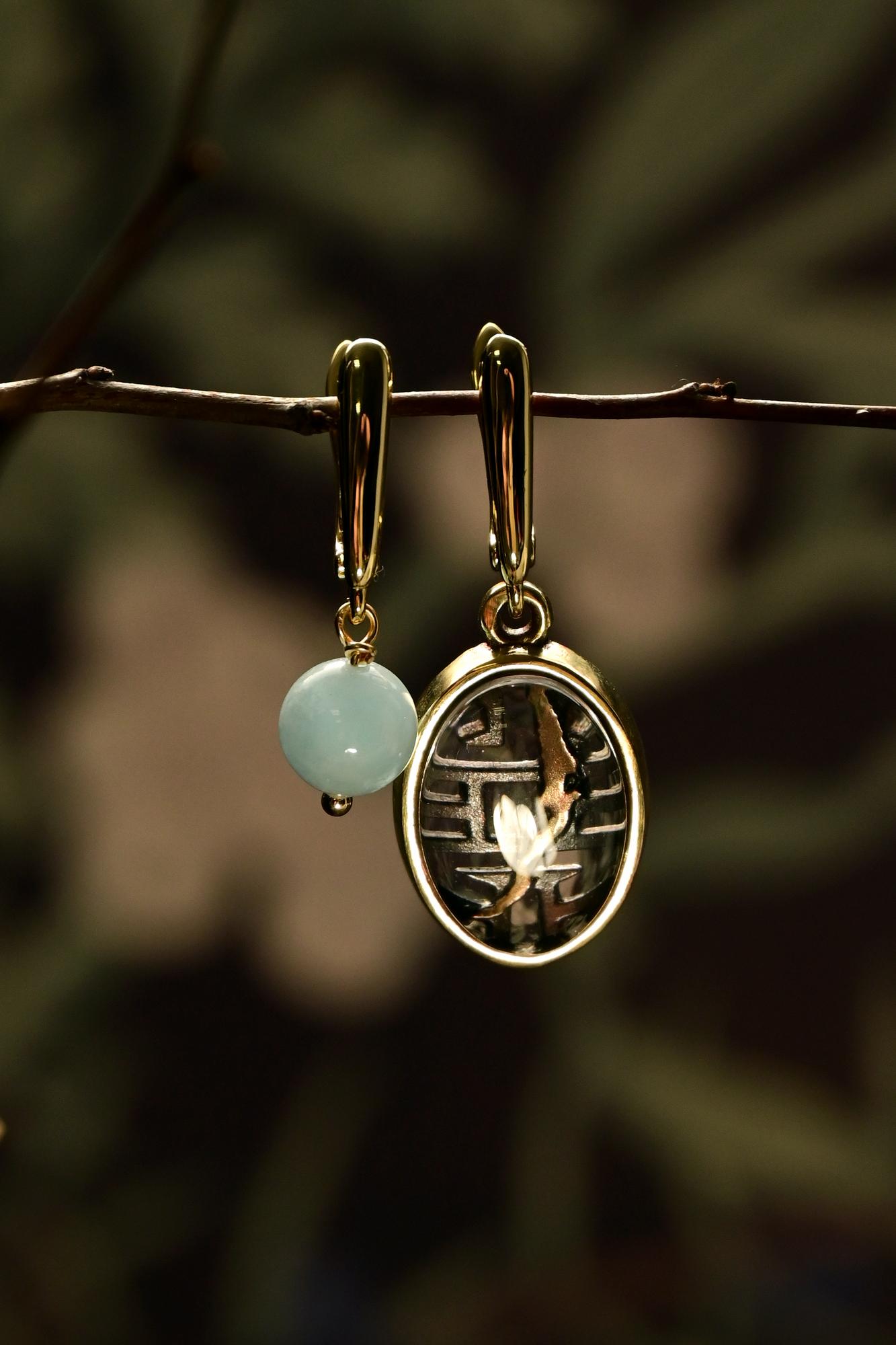 Ассиметричные серьги "Символ Байкала"