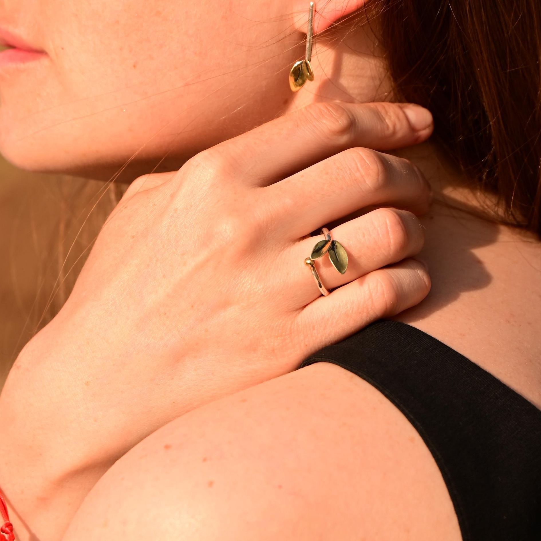 Кольцо "Листочки"