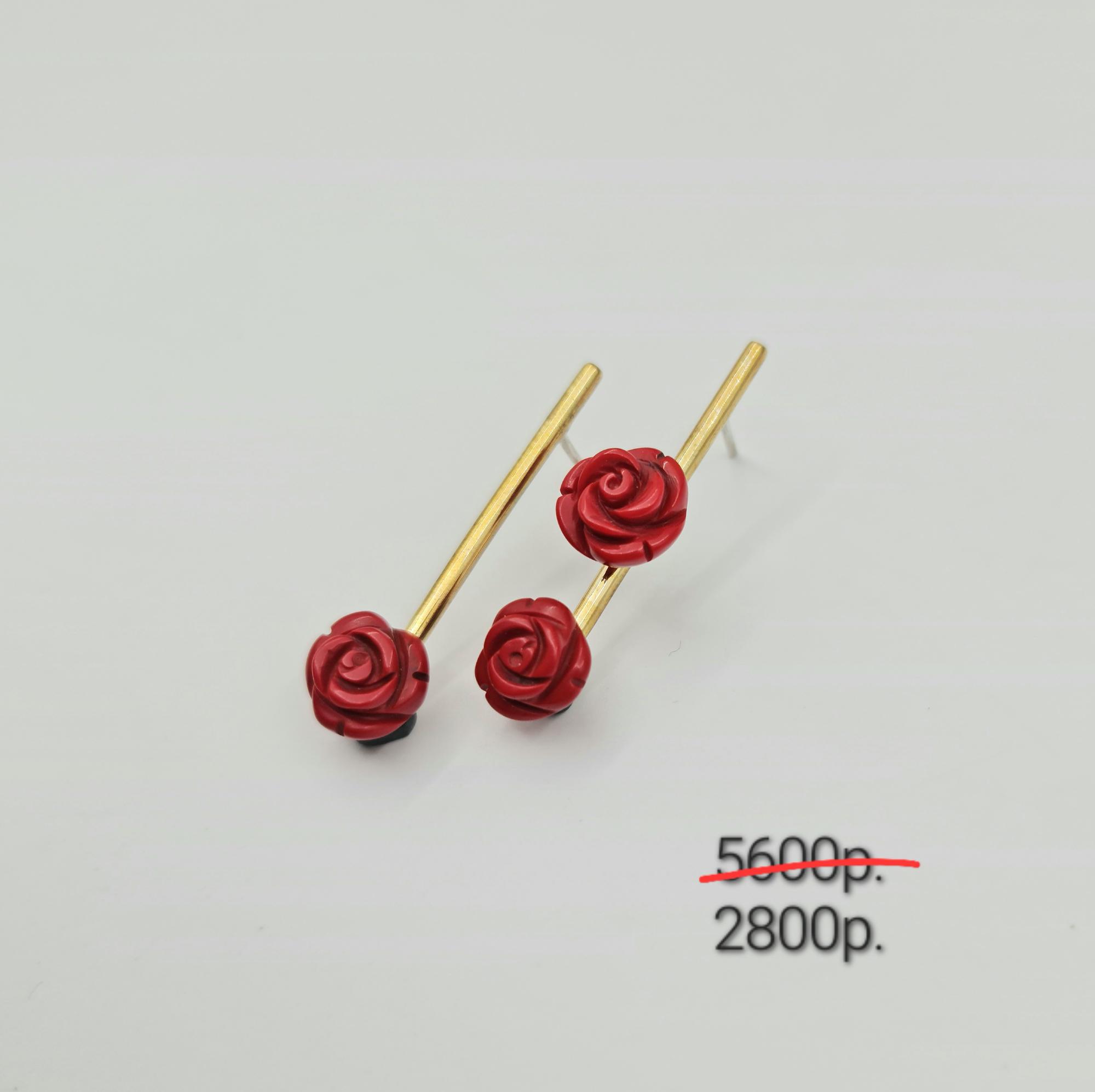 Ассиметричные серьги "Розы" -50%