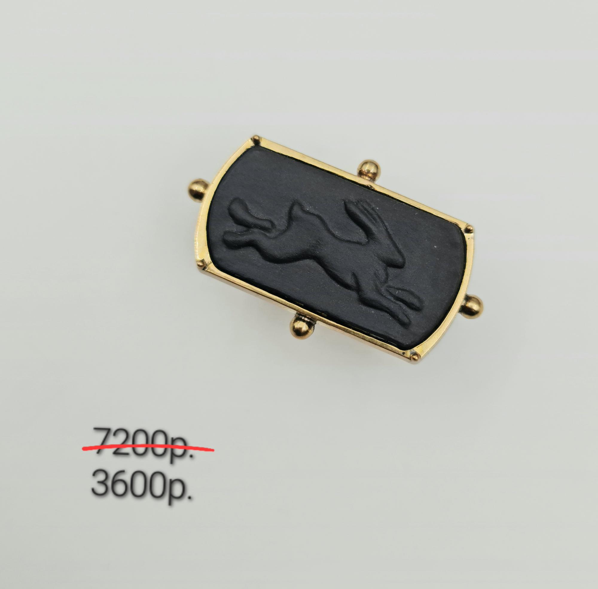 Кольцо с рельефом кролика -50%