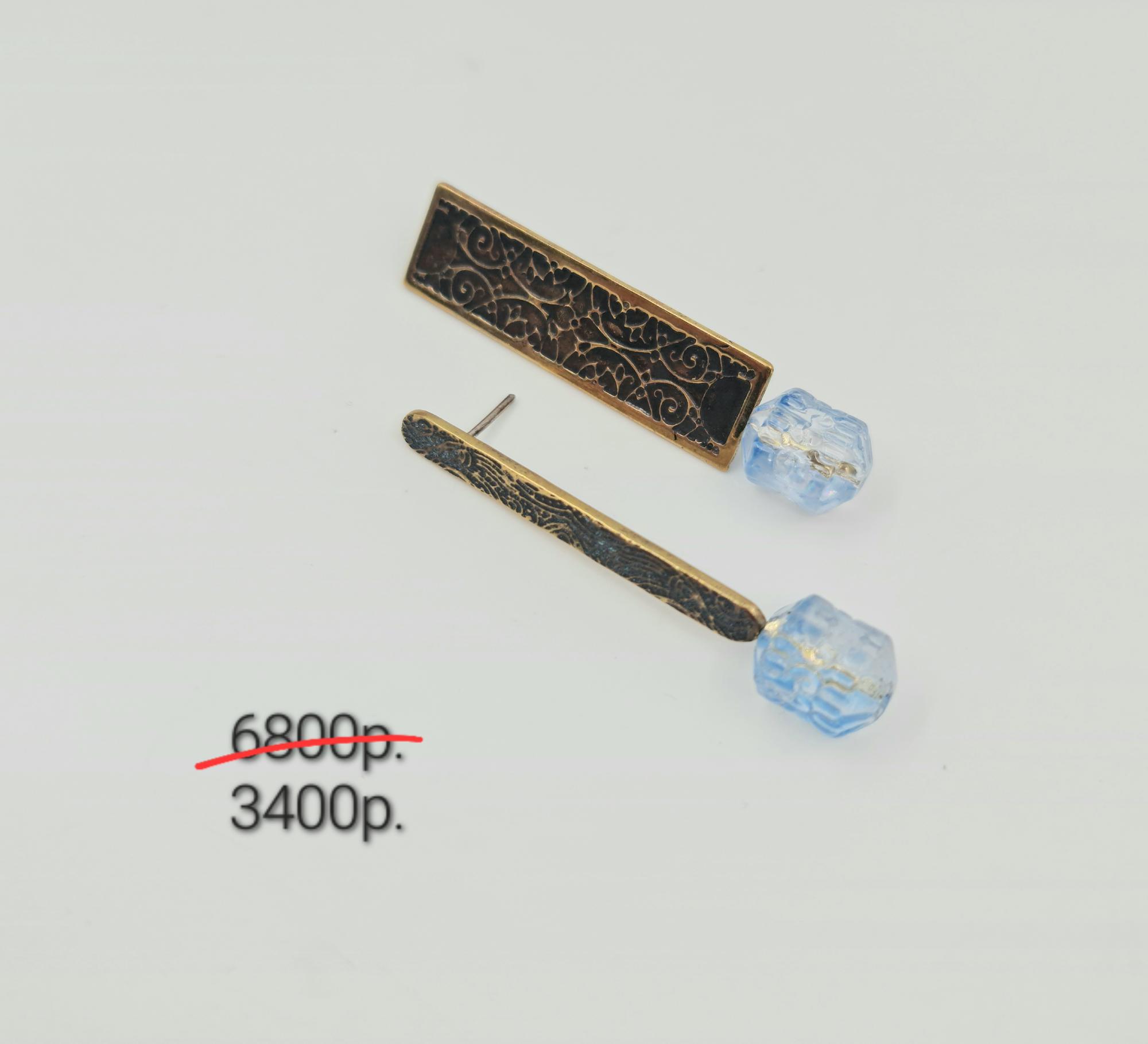 Ассиметричные серьги "Лазурь" -50%