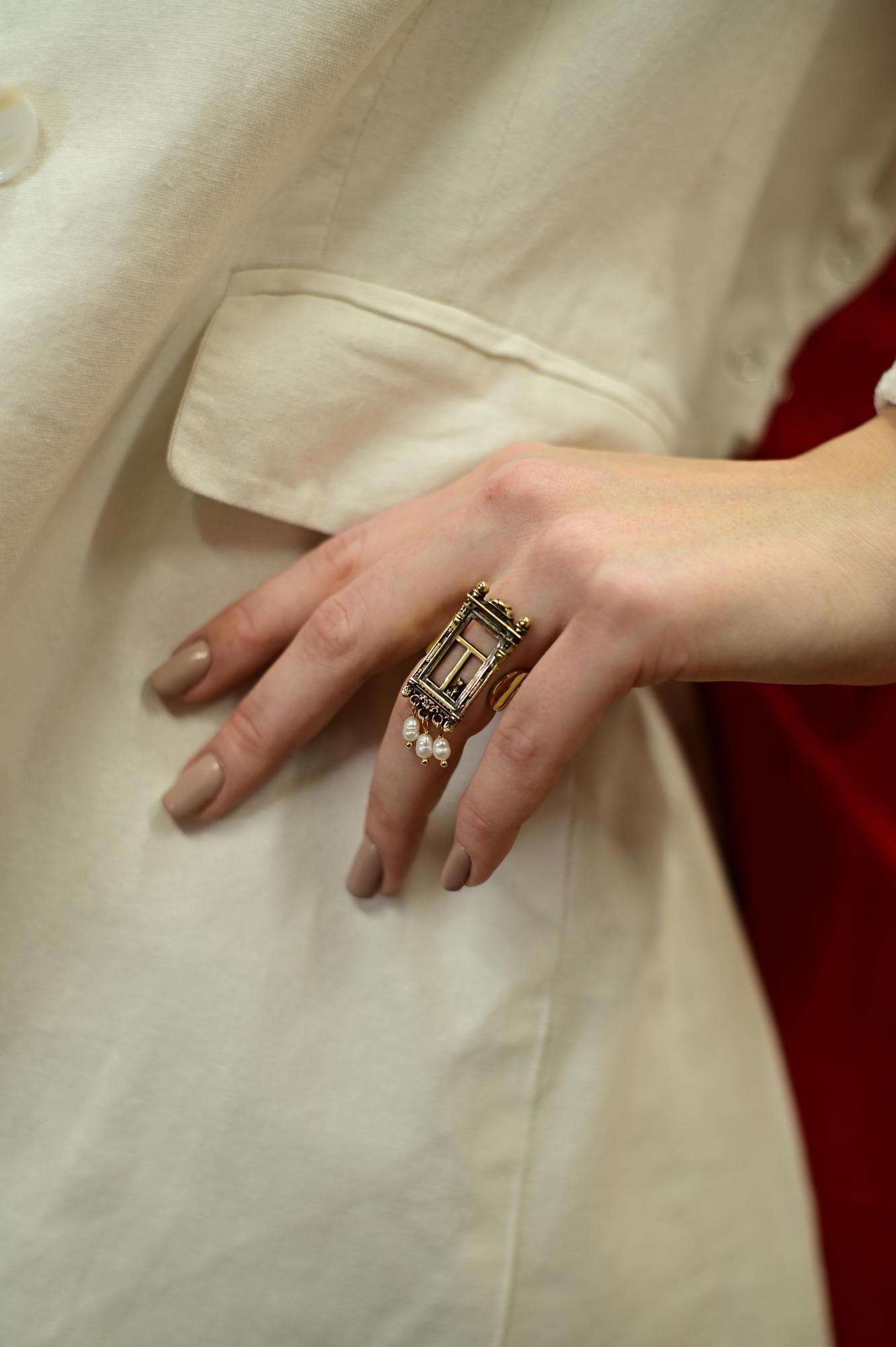 Кольцо "Оконце" в бронзе