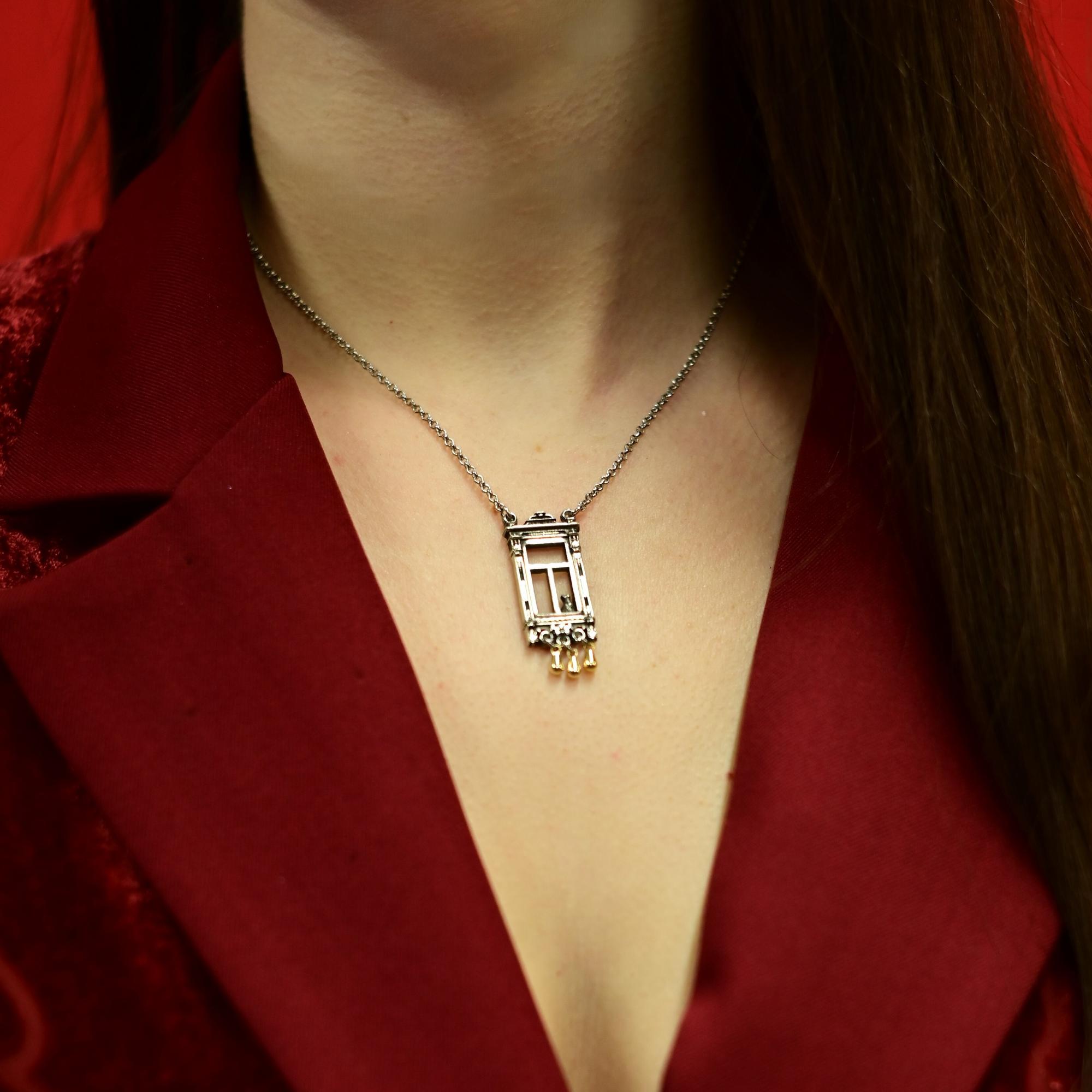 Подвеска "Оконце" из мельхиора