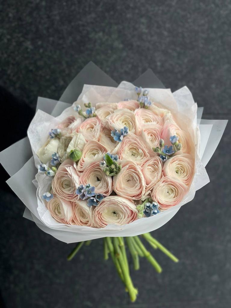 ДУОБУКЕТ ИЗ РАНУНКУЛЮСОВ (25 ШТ,) И ОКСИПИТАЛУМА