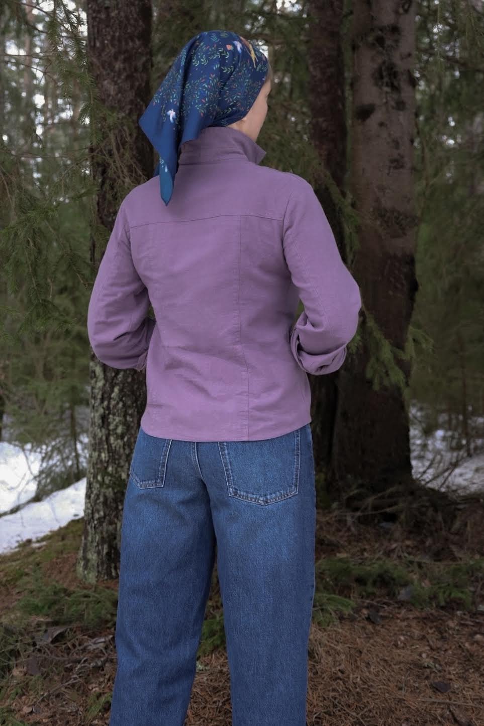 "Лаванда" хлопковая рубашка в стиле сафари, пошив по индивидульным меркамому