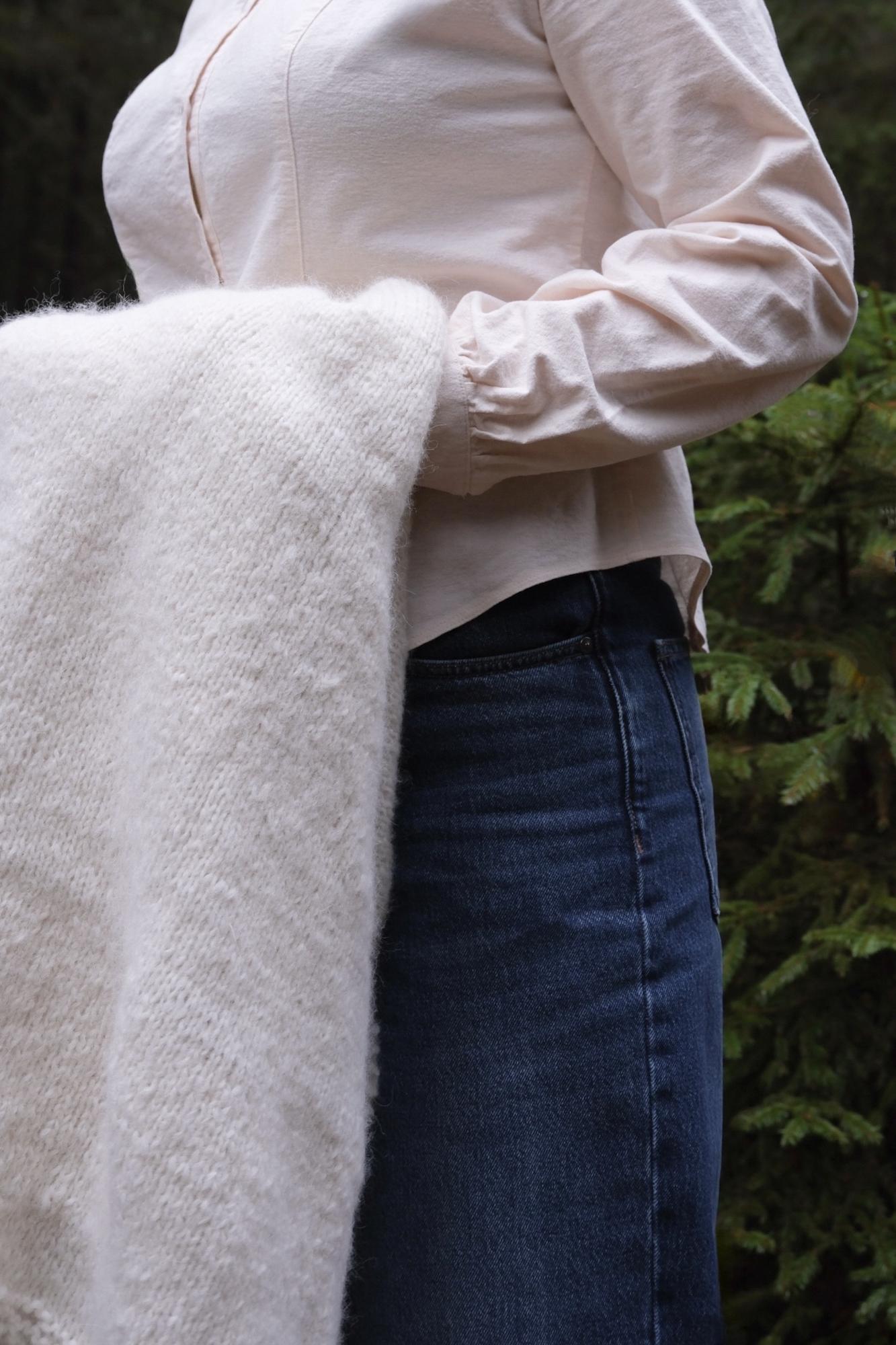 "Белое волшебство" домашняя мягкая рубашка из хлопка, с планкой и манжетами