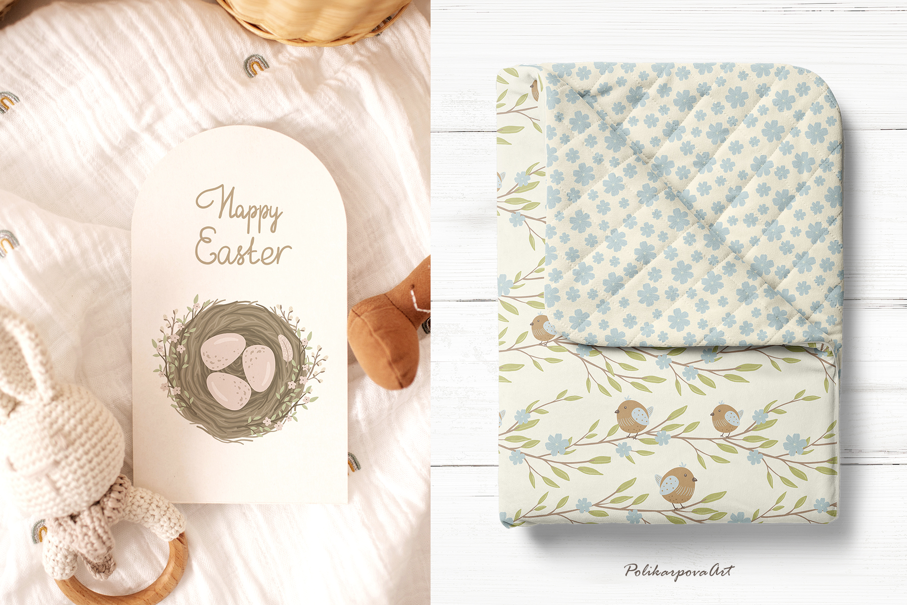 Vector collection "Little Birds" - children's illustrations and seamless patterns